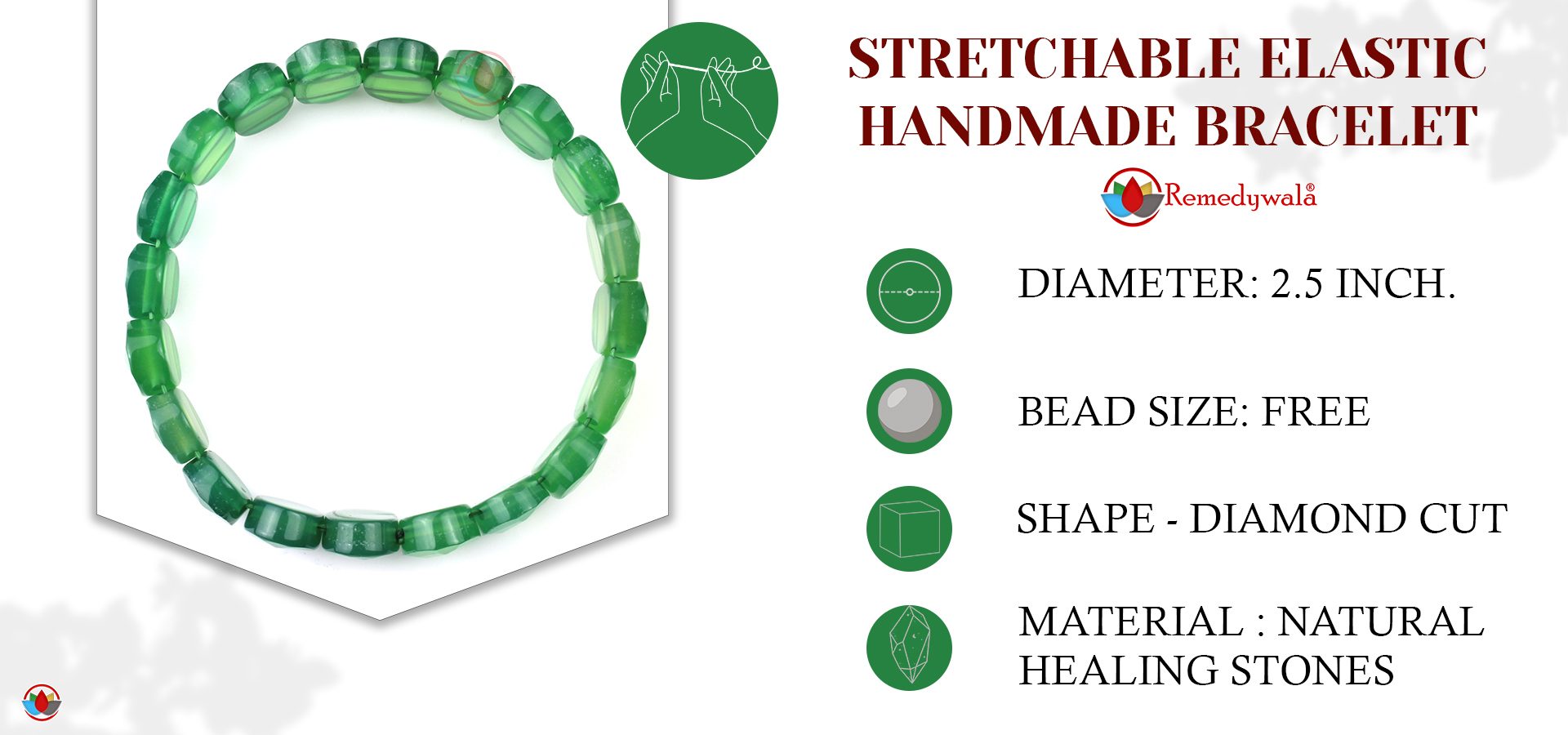 Green Onyx Bracelet (Diamond Cut Tumble)