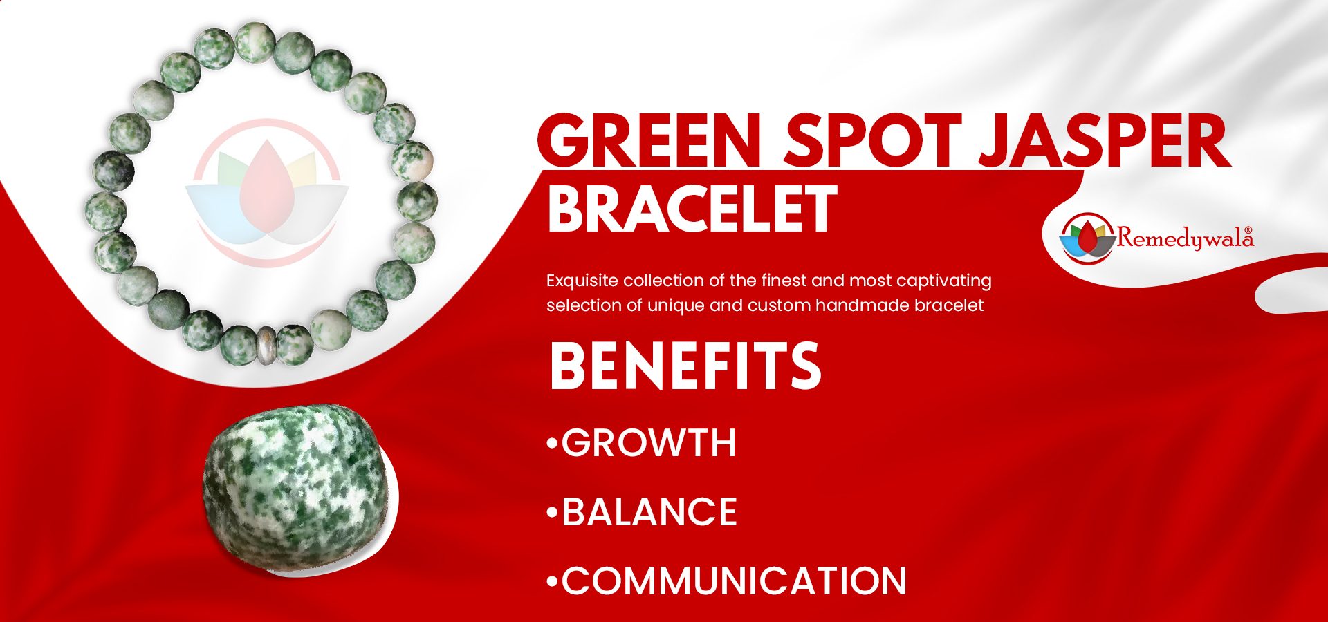 Green Spot Jasper Bracelet 8mm