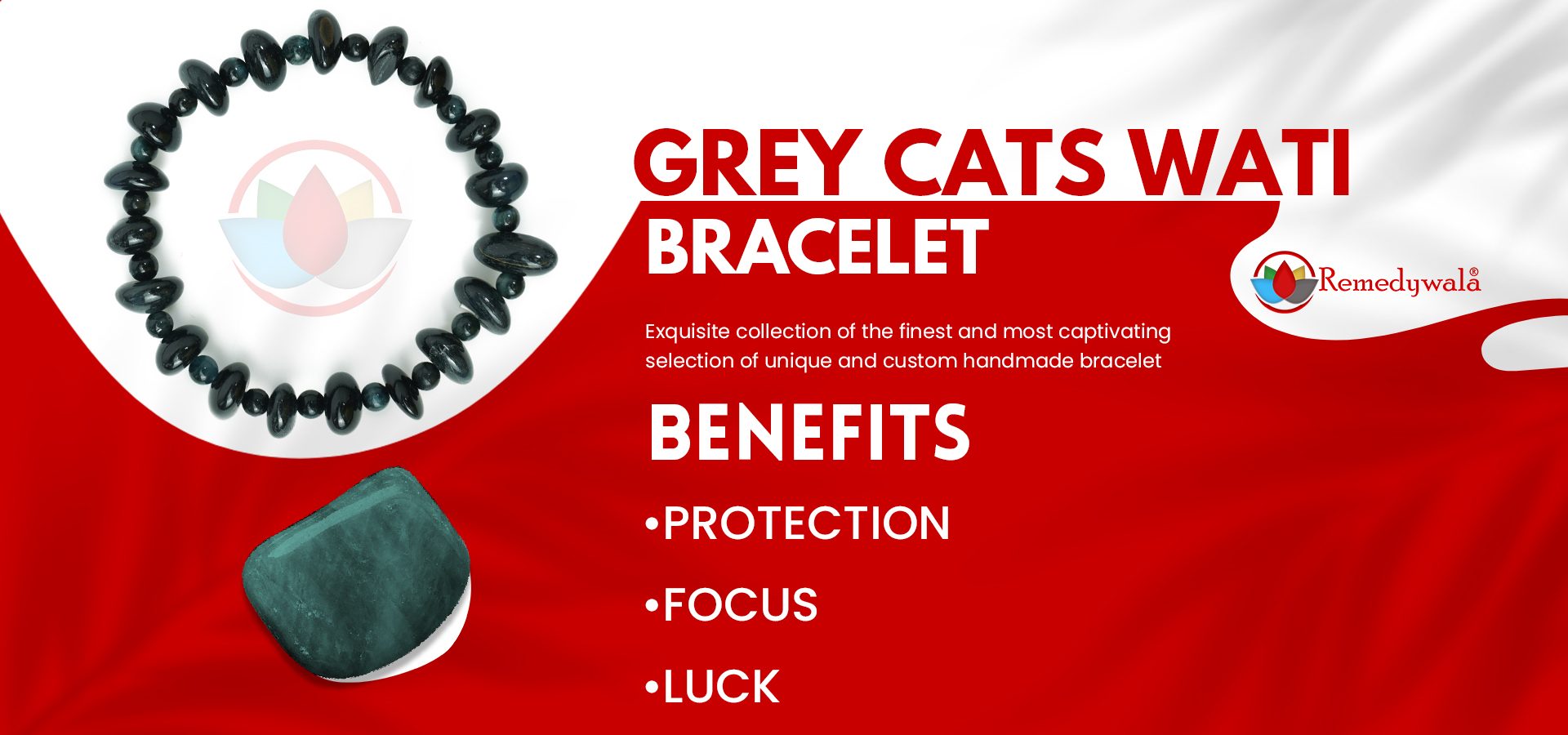 Grey Cats Eye Wati Bracelet 4mm