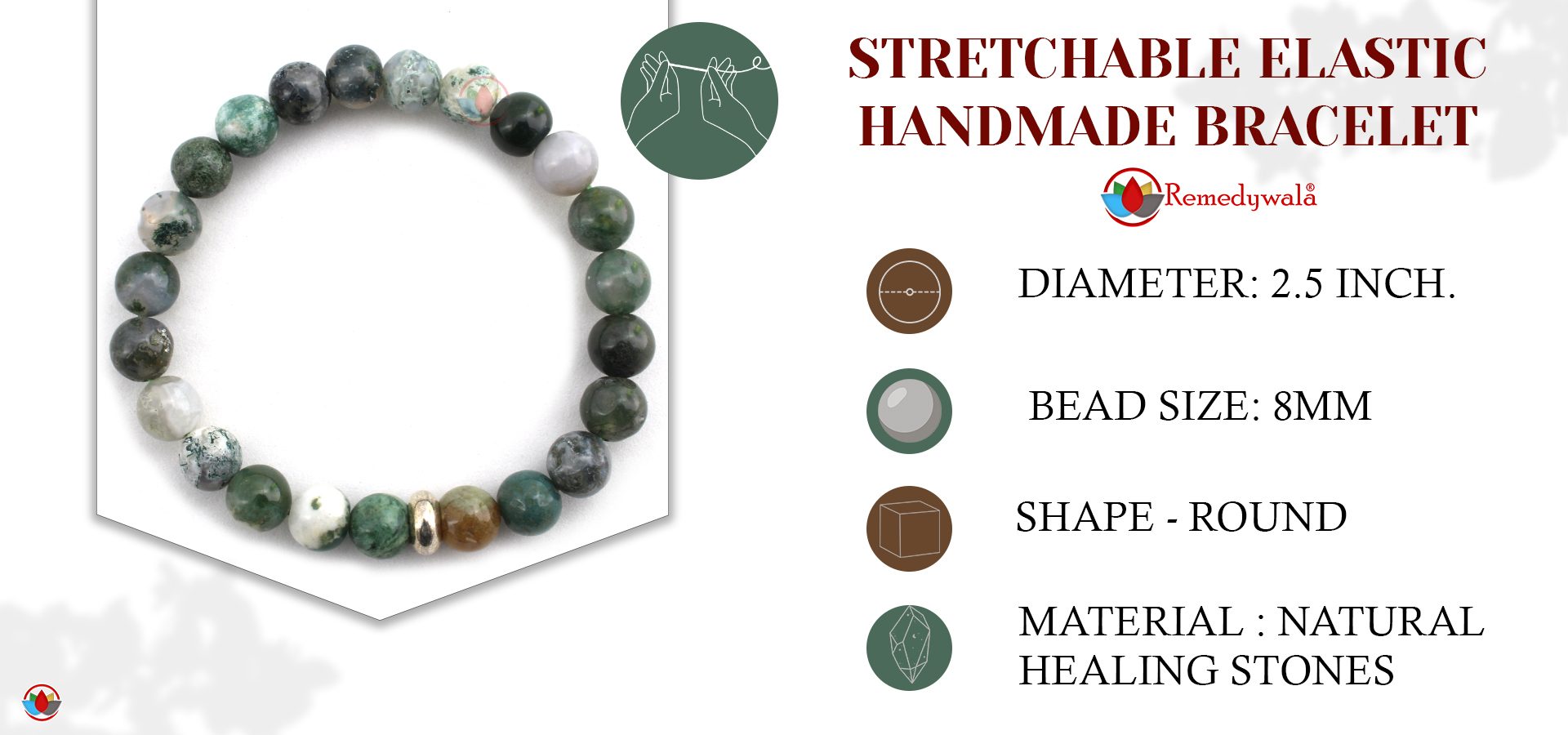 Indian Agate Bracelet 8mm