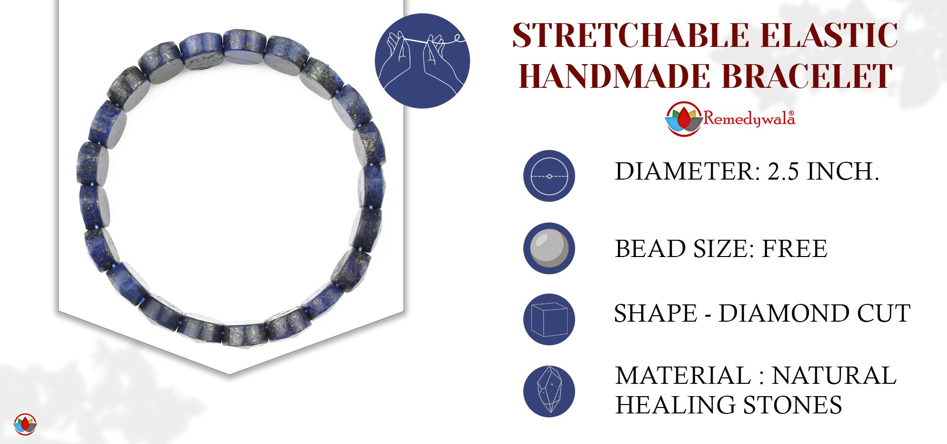 Lapis Bracelet (Diamond Cut Tumble)