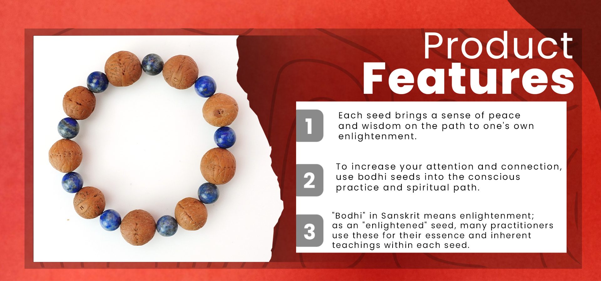 Lapis Lazuli & Bodhi Bead Bracelet