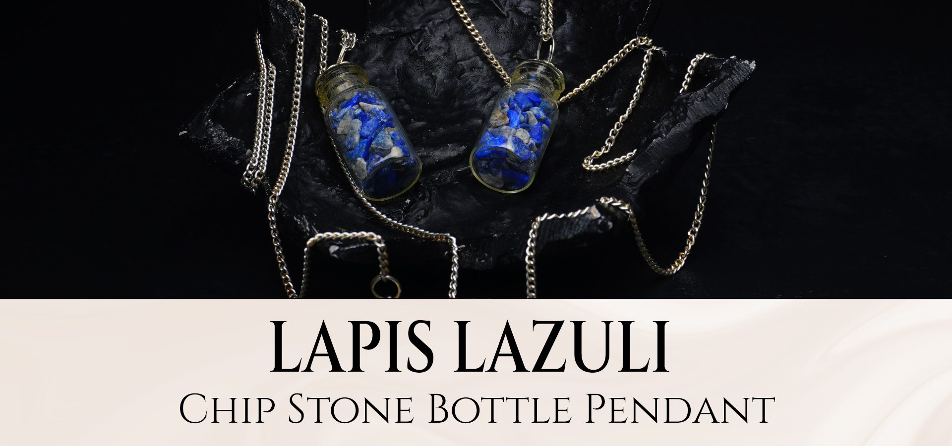 Lapis Lazuli Chip Stone Bottle Pendant