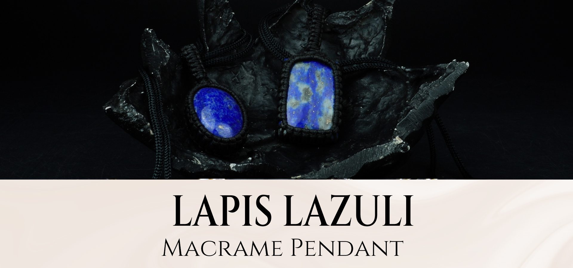 Lapis Lazuli Macrame Pendant