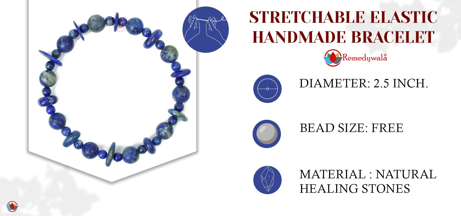 Lapis Lazuli Wati Bracelet 4MM 8 MM