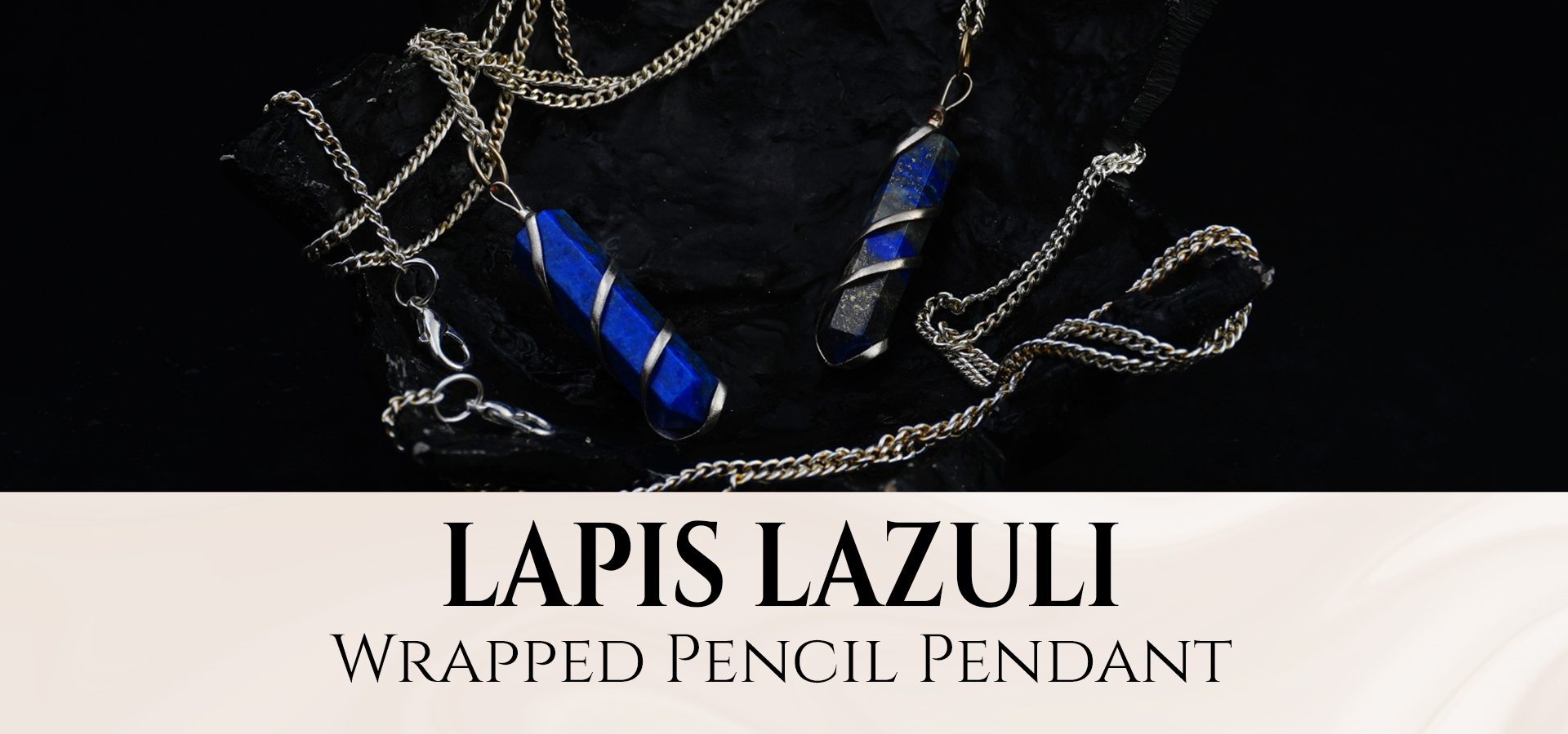 Lapis Lazuli Wire Wrapped Pencil Pendant