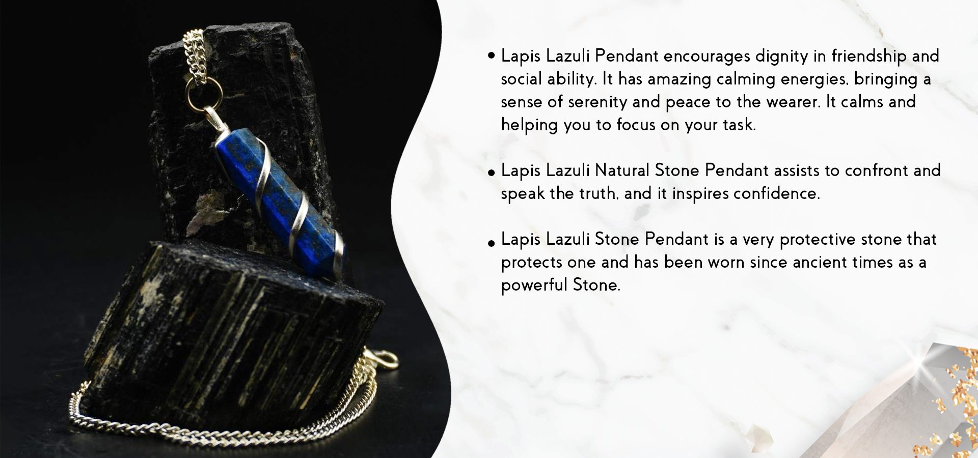 Lapis Lazuli Wire Wrapped Pencil Pendant