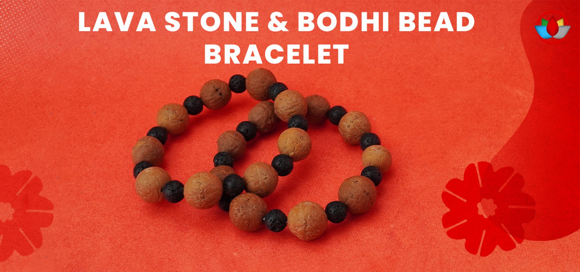 Lava Stone & Bodhi Bead Bracelet