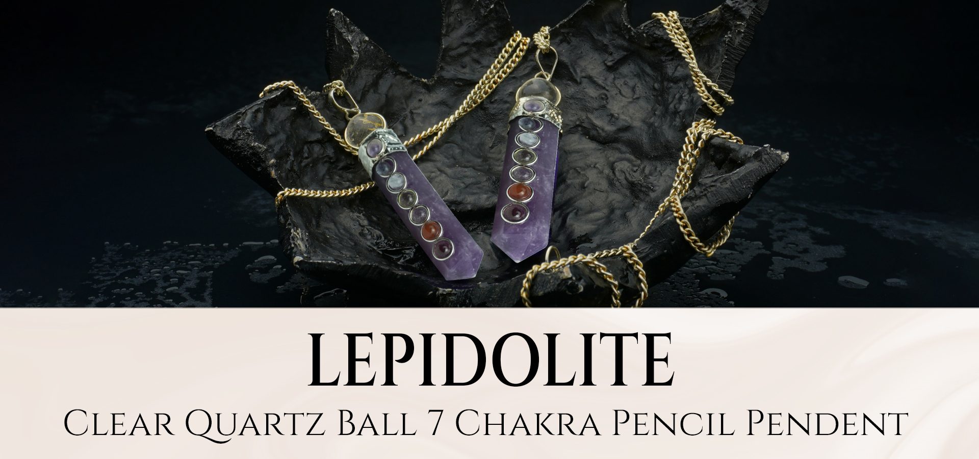 Lepidolite 7 Chakra Pencil Pendant