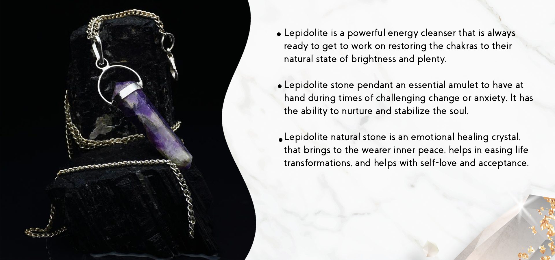 Lepidolite Double Terminated Pendant