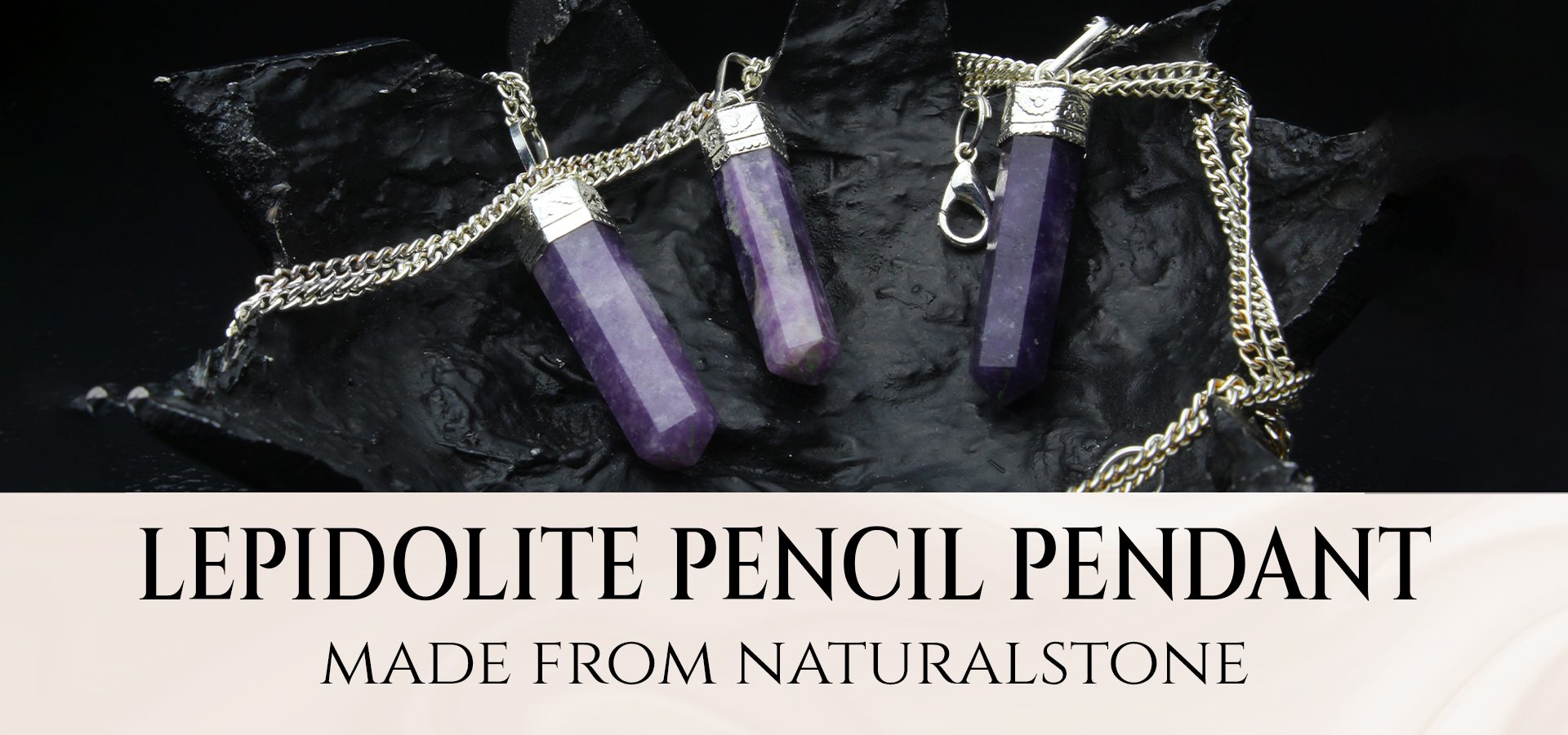 Lepidolite Pencil Pendant