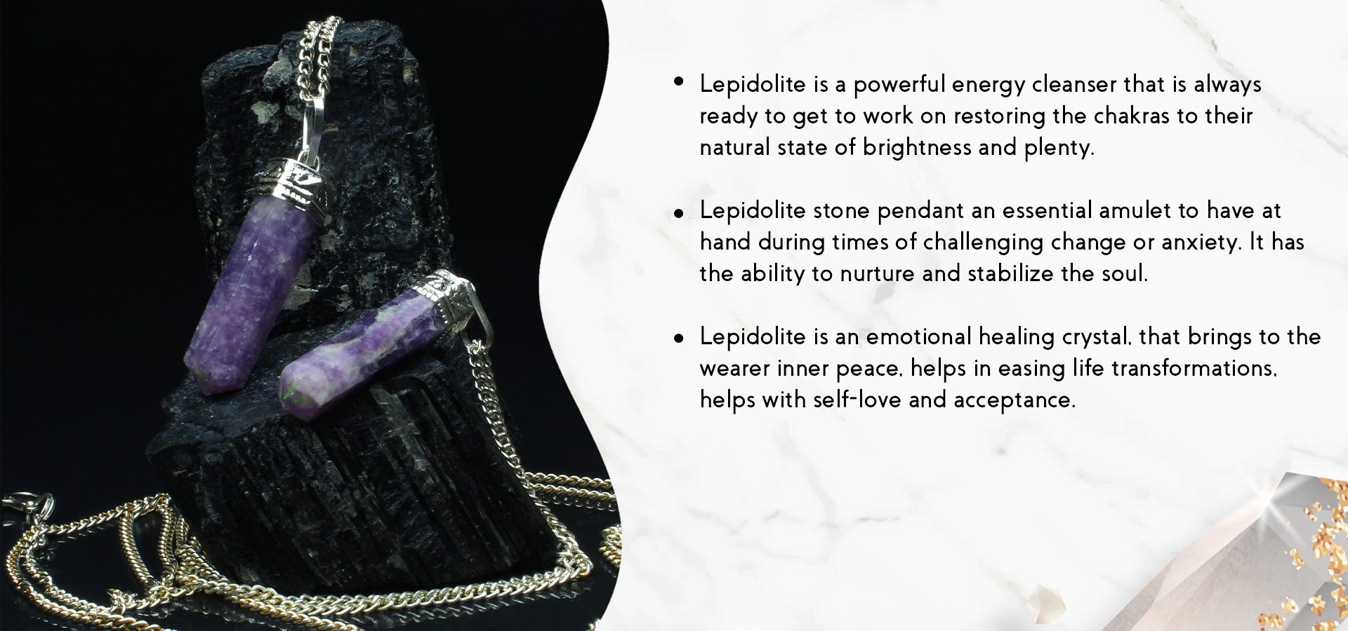 Lepidolite Pencil Pendant