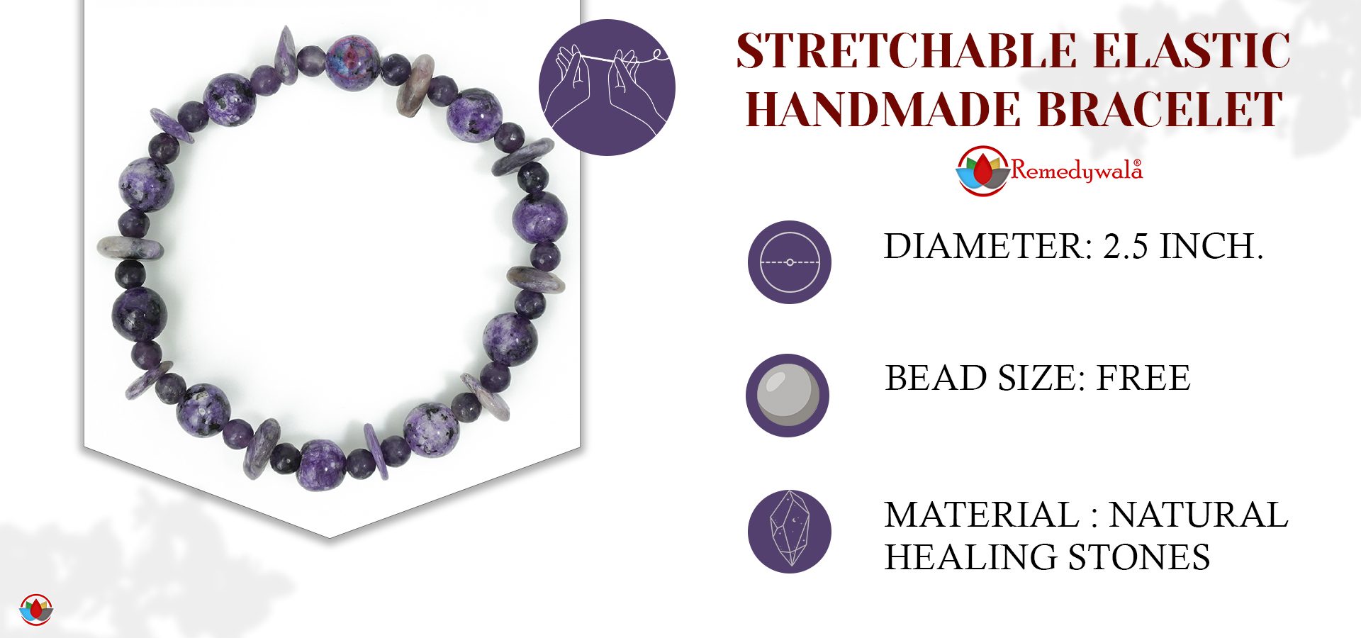 Lepidolite Wati Bracelet 4 mm 8 mm