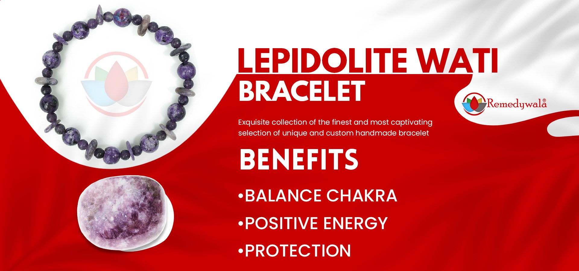 Lepidolite Wati Bracelet 4 mm 8 mm