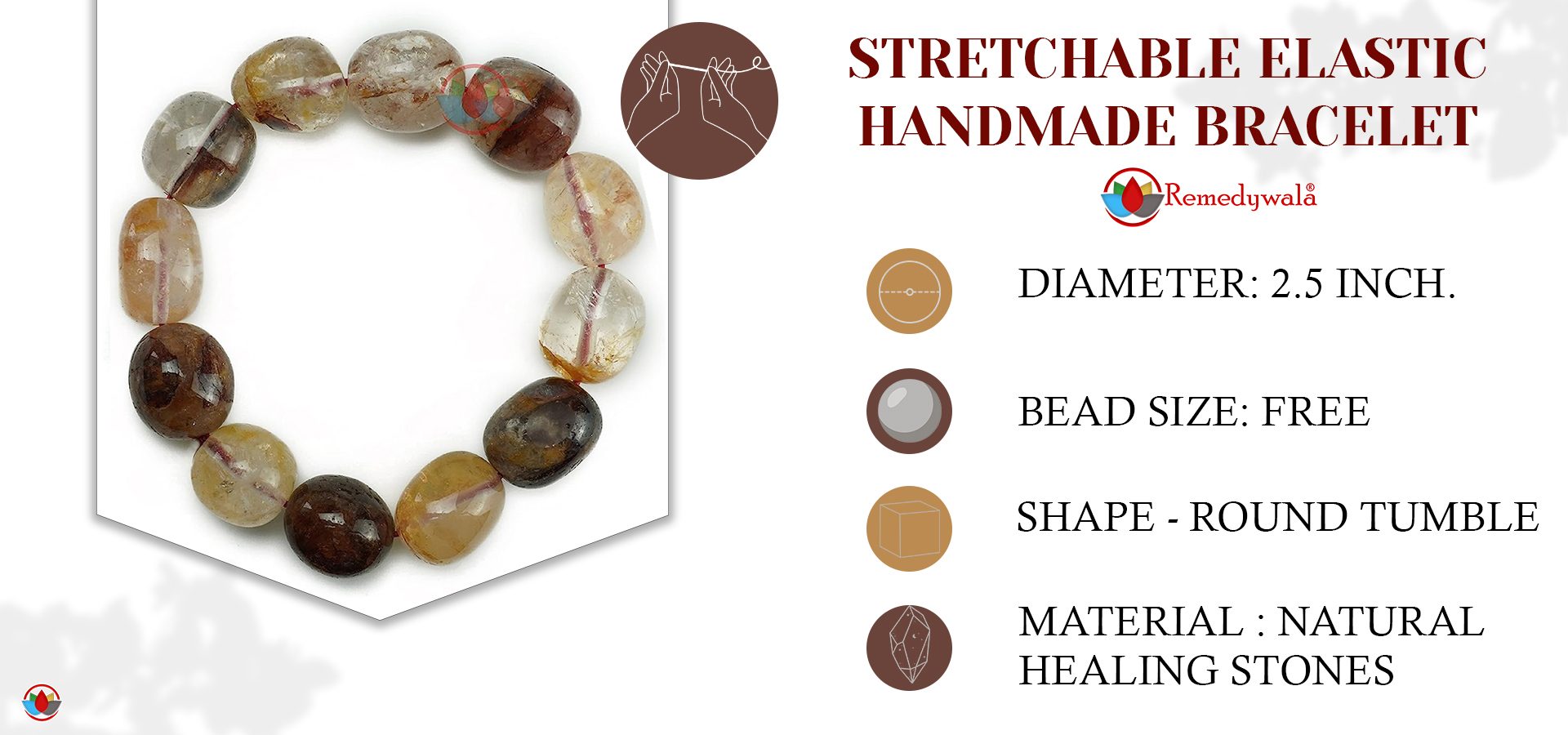 Litham Quartz Tumble Stone Bracelet