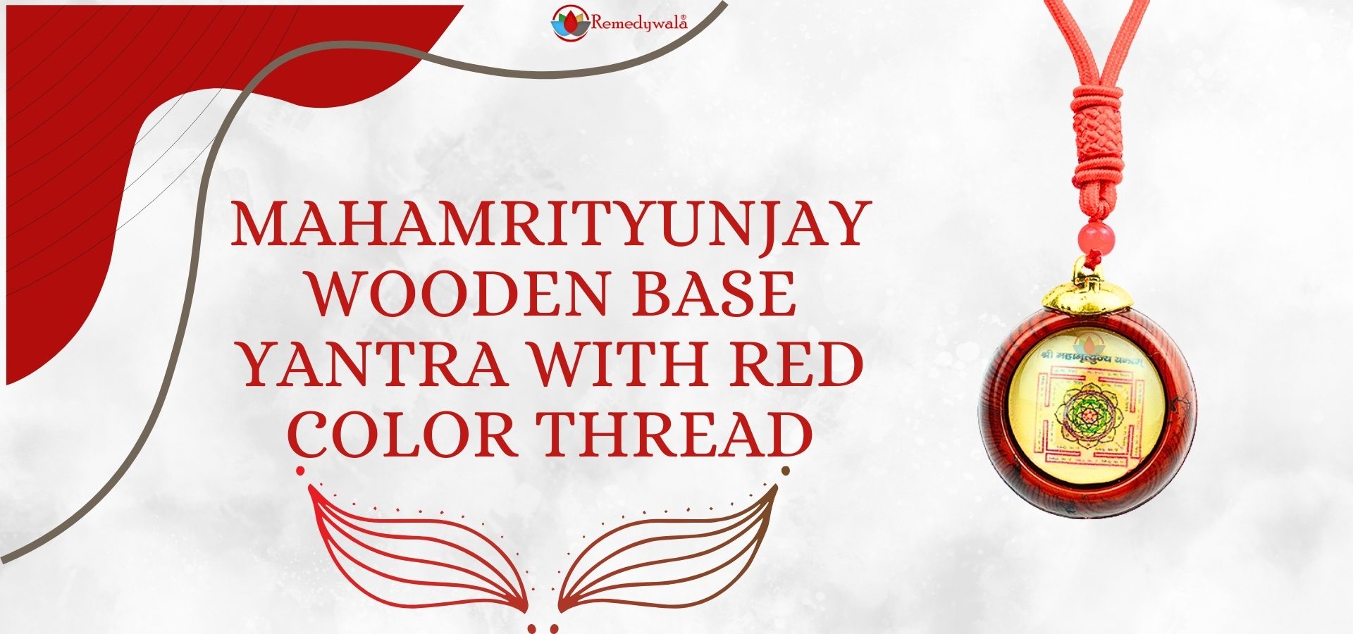 Mahamrityunjay Wooden Base Yantra With Red Color Thread (1)