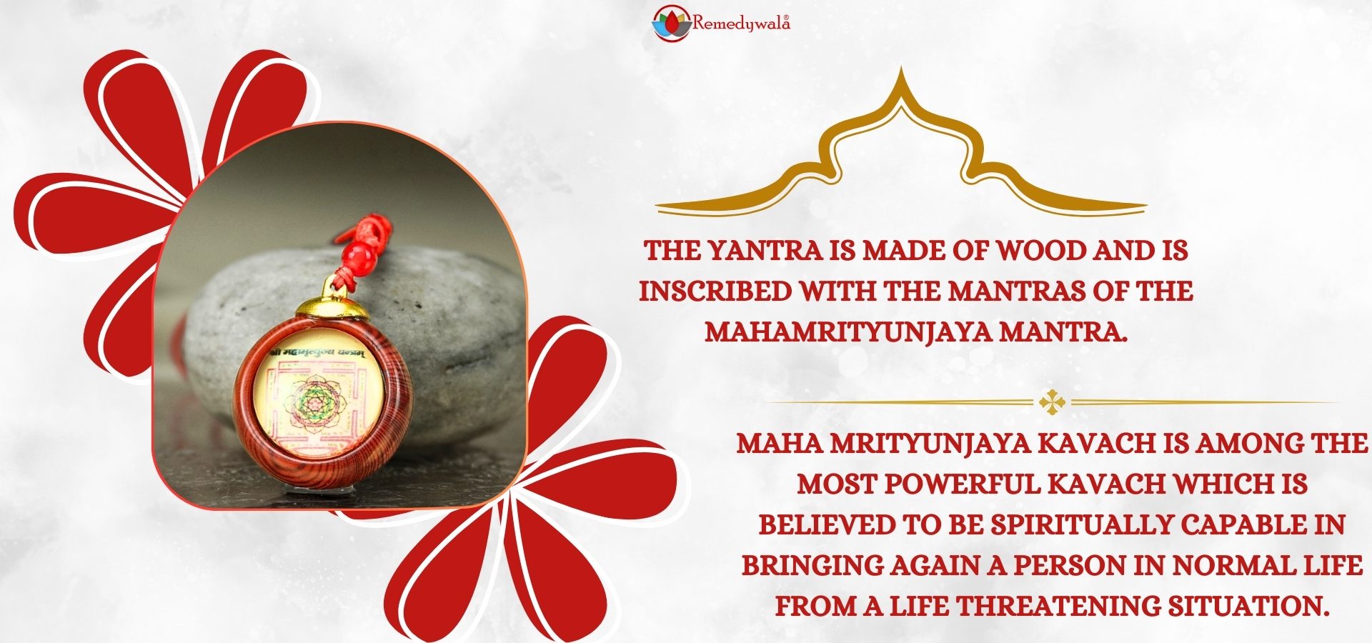 Mahamrityunjay Wooden Base Yantra With Red Color Thread (2)