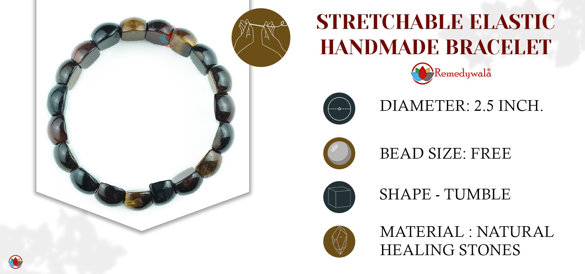 Multi Color Tiger Eye Tumble Bracelet