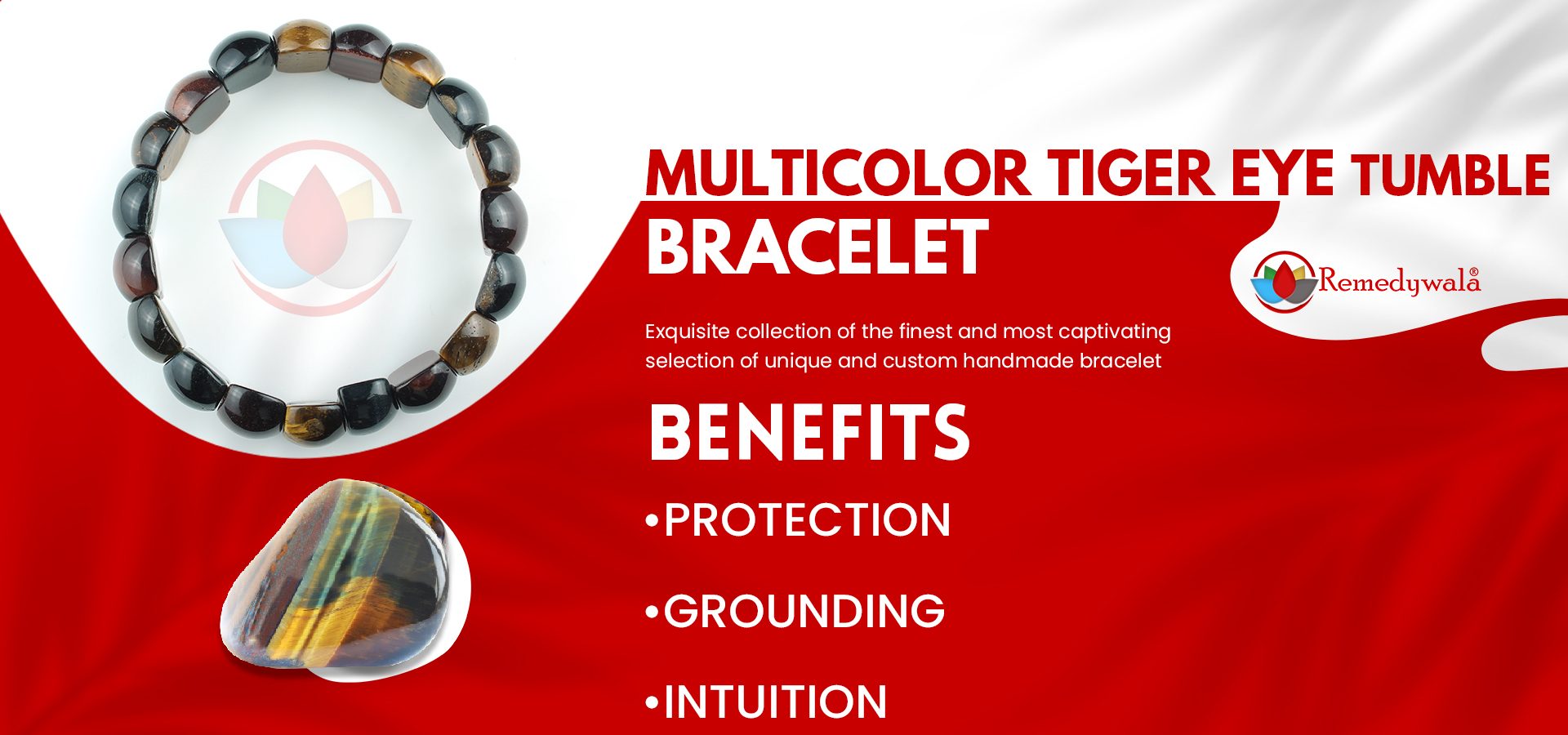 Multi Color Tiger Eye Tumble Bracelet