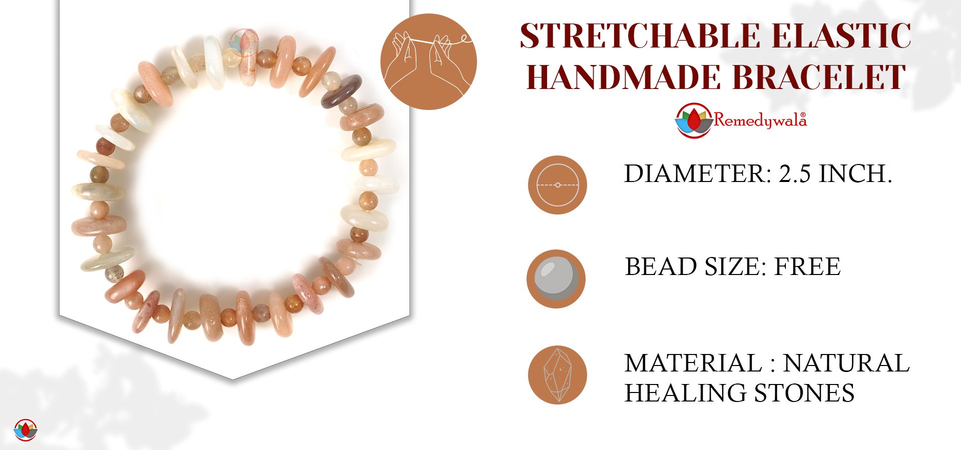 Multicolor Moonstone Wati Bracelet 4 mm