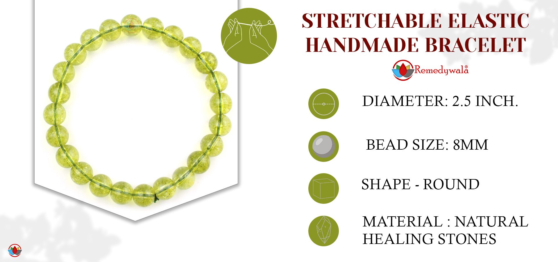 Peridot Bracelet 8mm