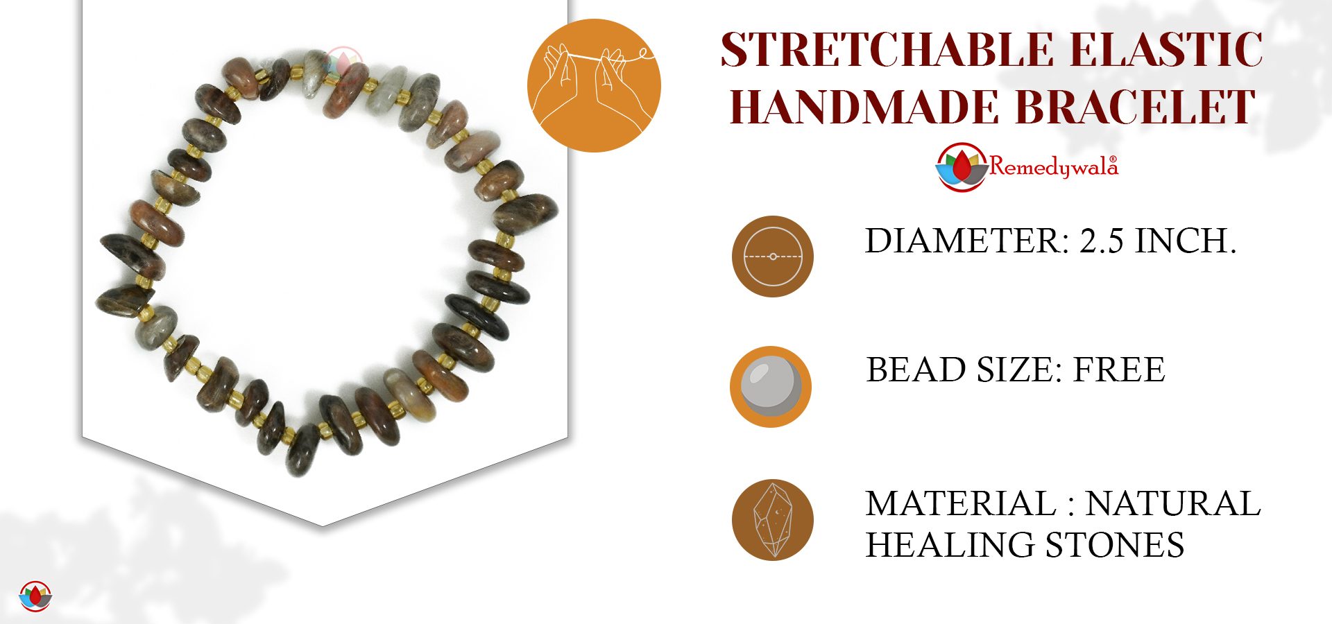 Petrified Wood Wati Bracelet 4mm