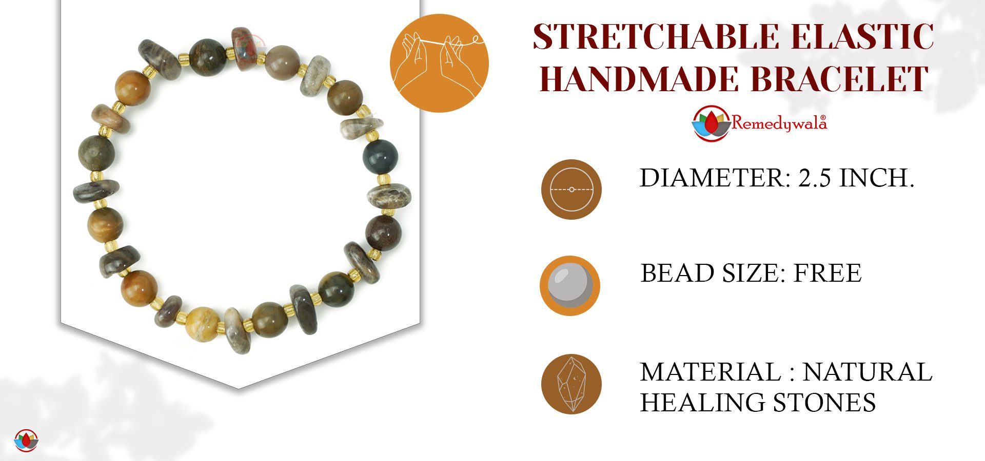 Petrified Wood Wati Bracelet 4mm 8mm