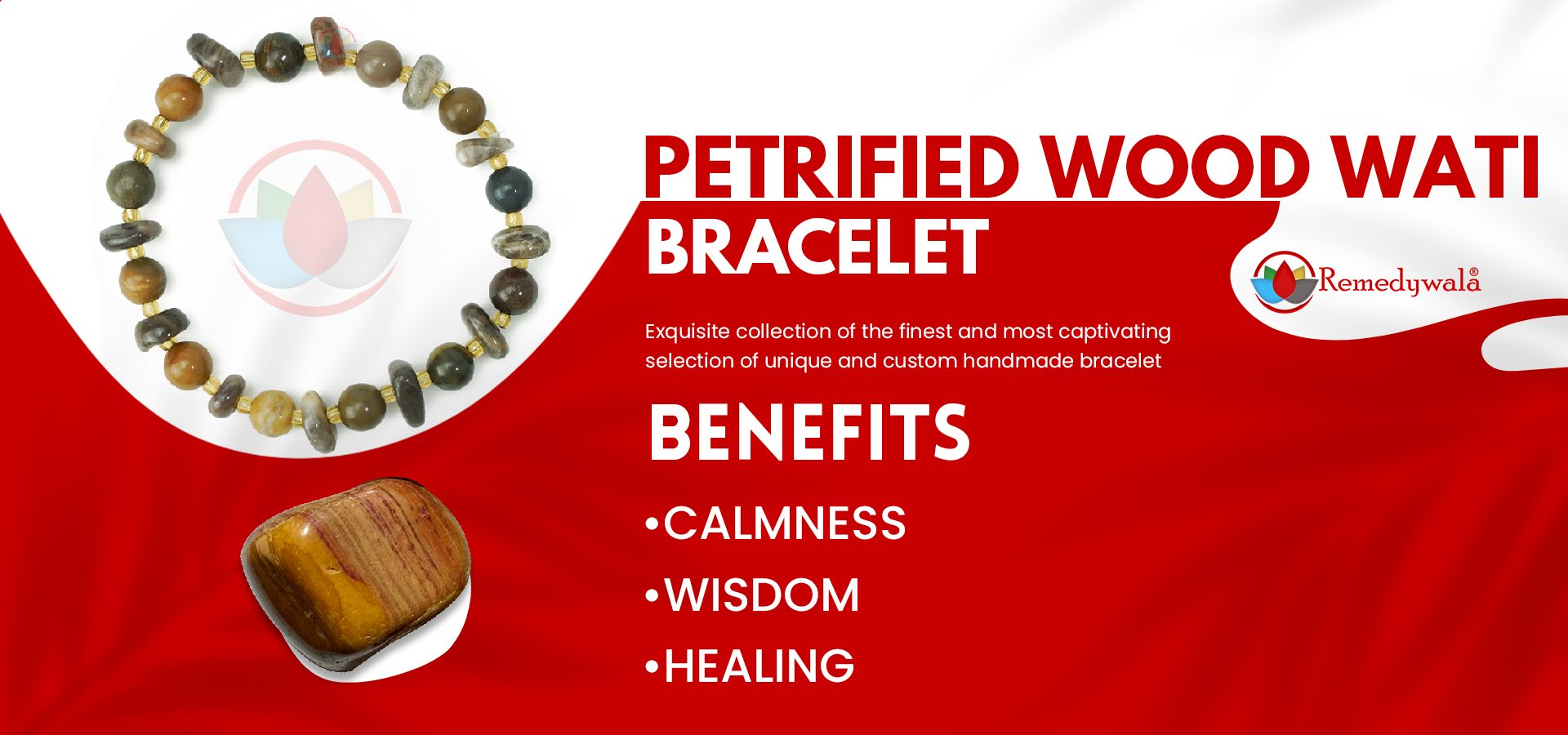 Petrified Wood Wati Bracelet 4mm 8mm