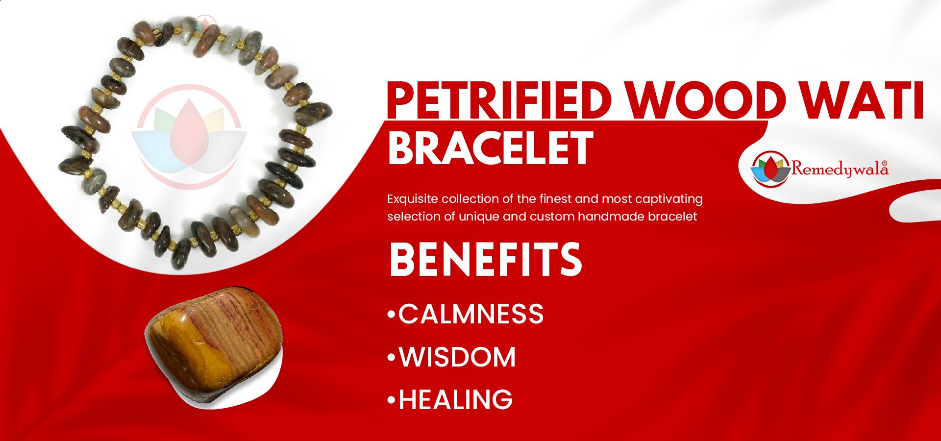 Petrified Wood Wati Bracelet 4mm