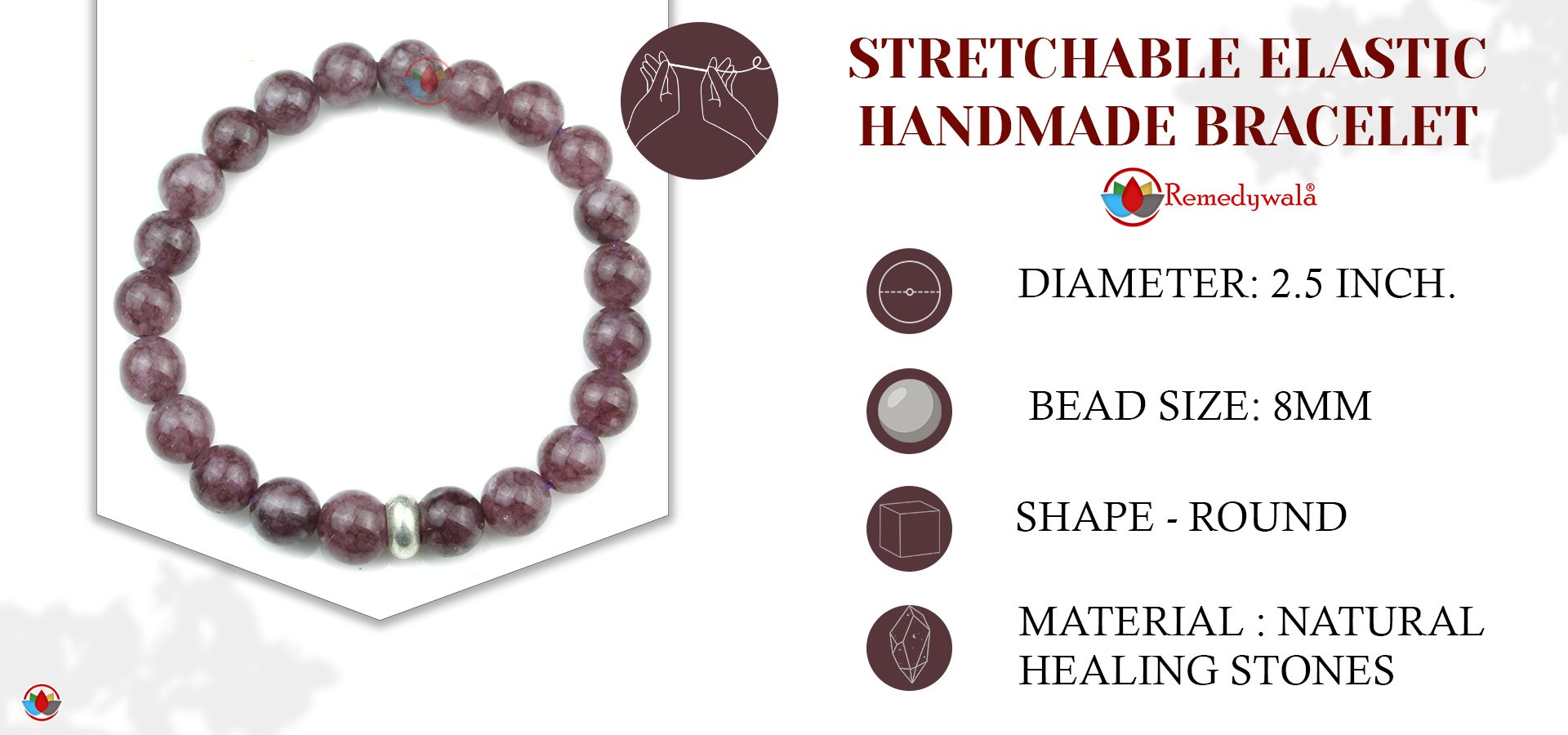 Pink Tourmaline Bracelet 8mm