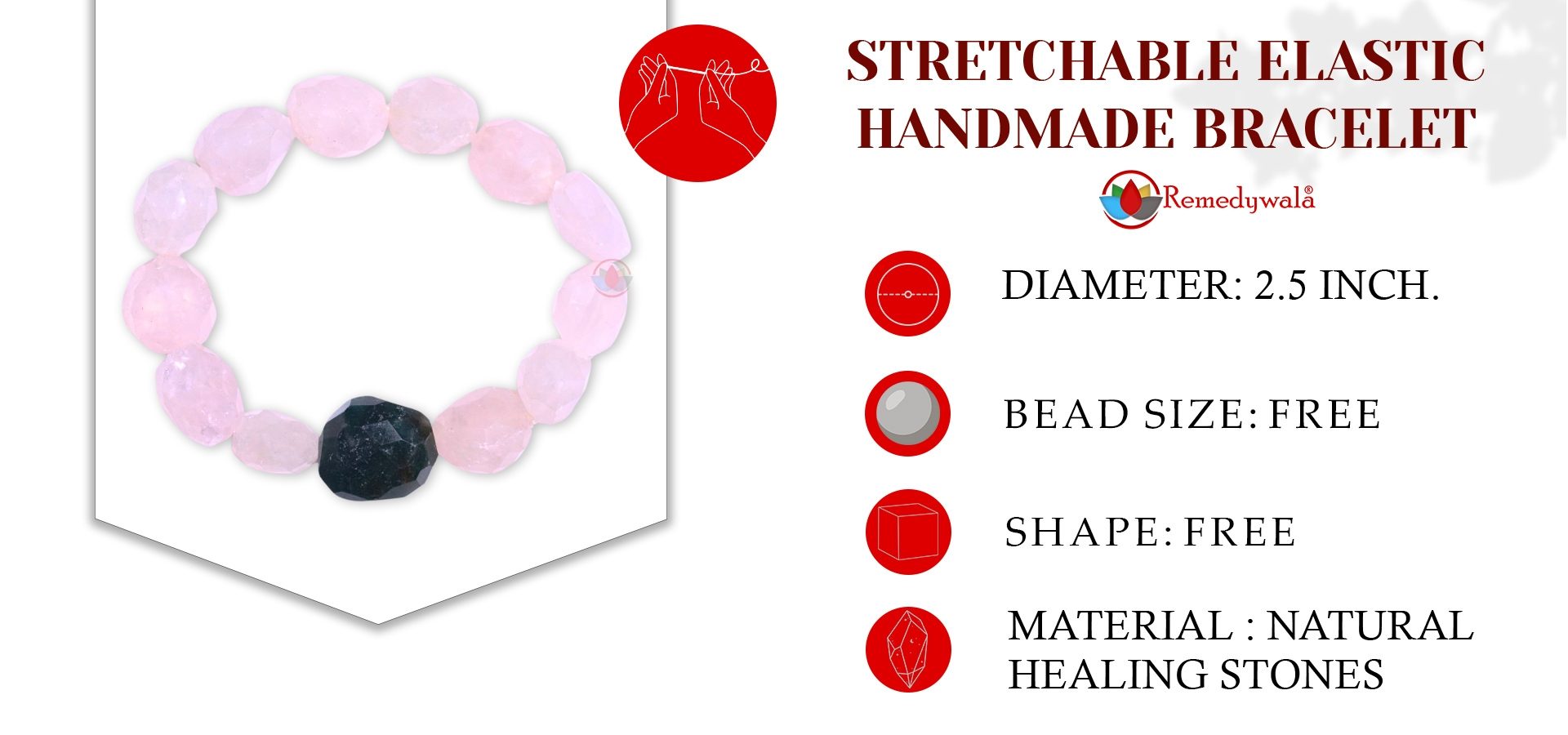 Rose Quartz Bloodstone Beads Bracelet