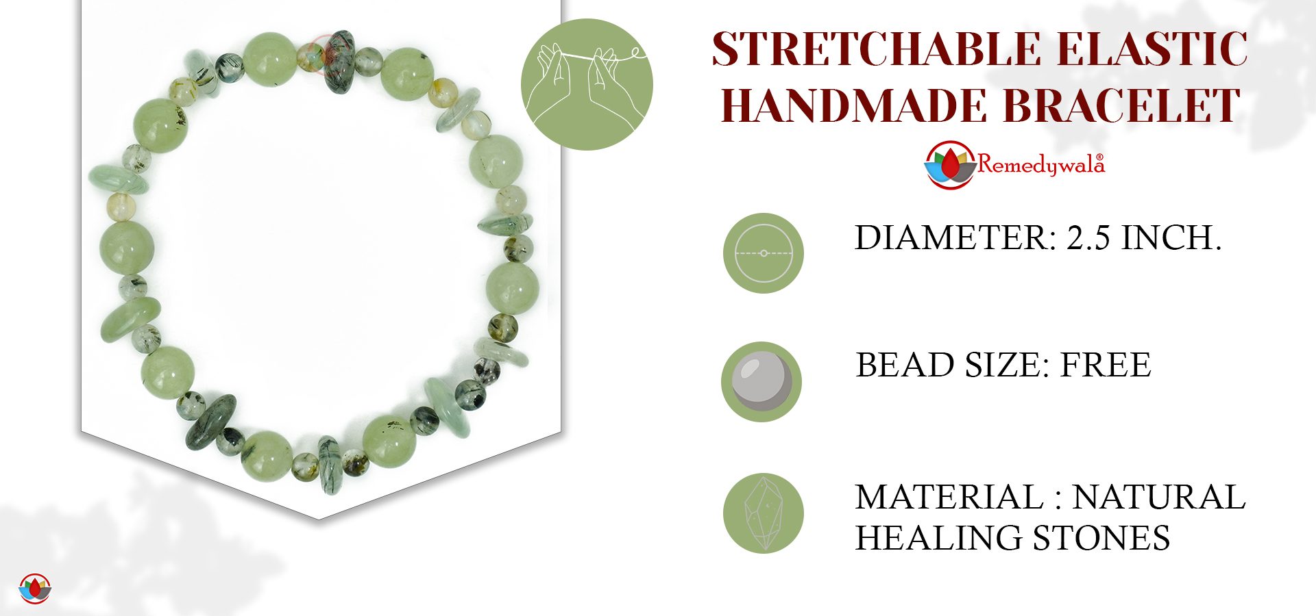 Prehnite Wati Bracelet 4mm 8 mm