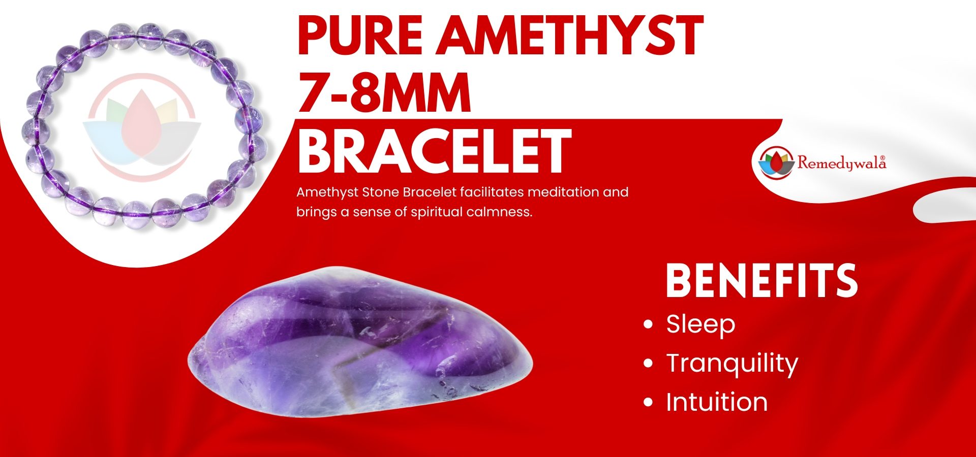 Pure Amethyst 7-8mm Bracelet