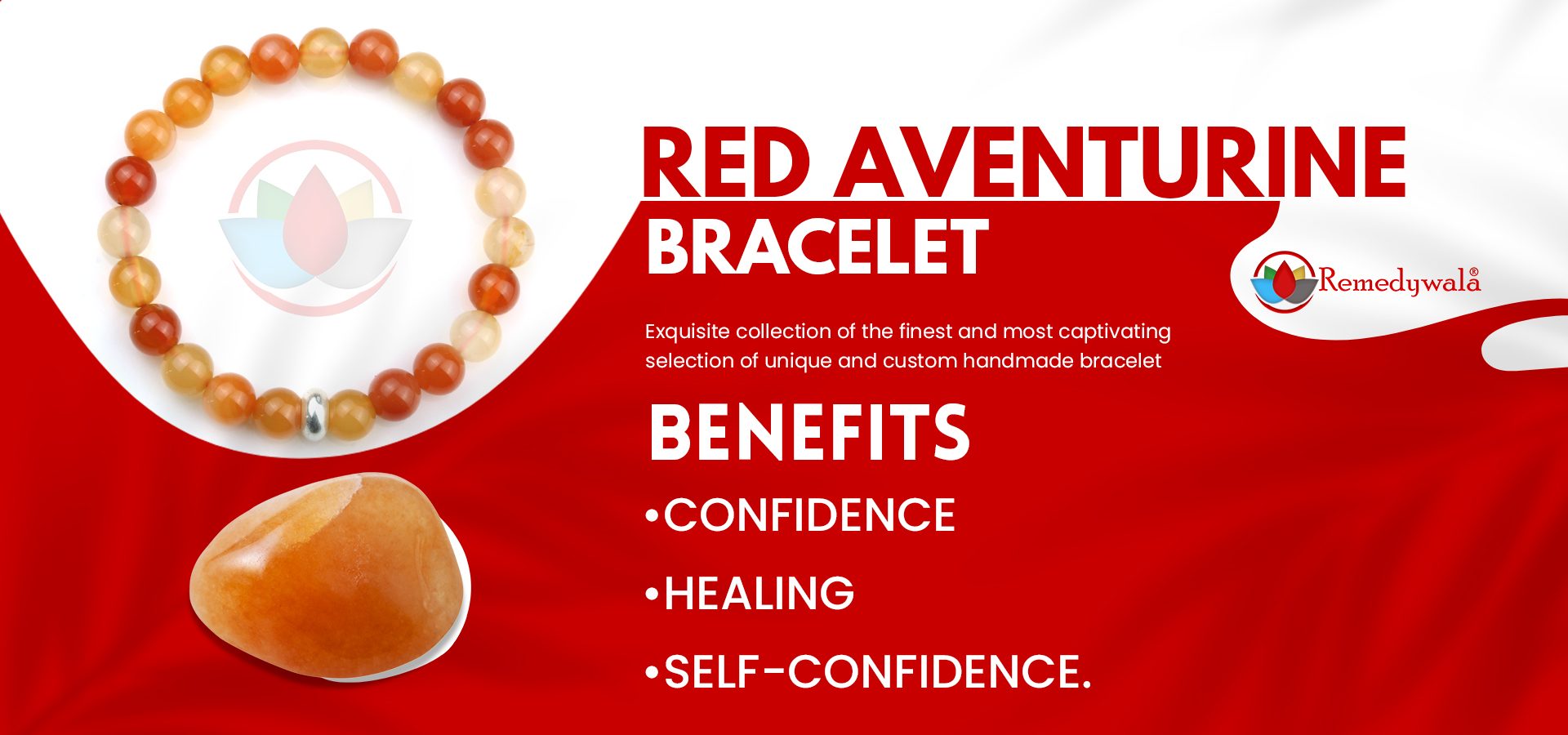 Red Aventurine Bracelet with Ring Charm