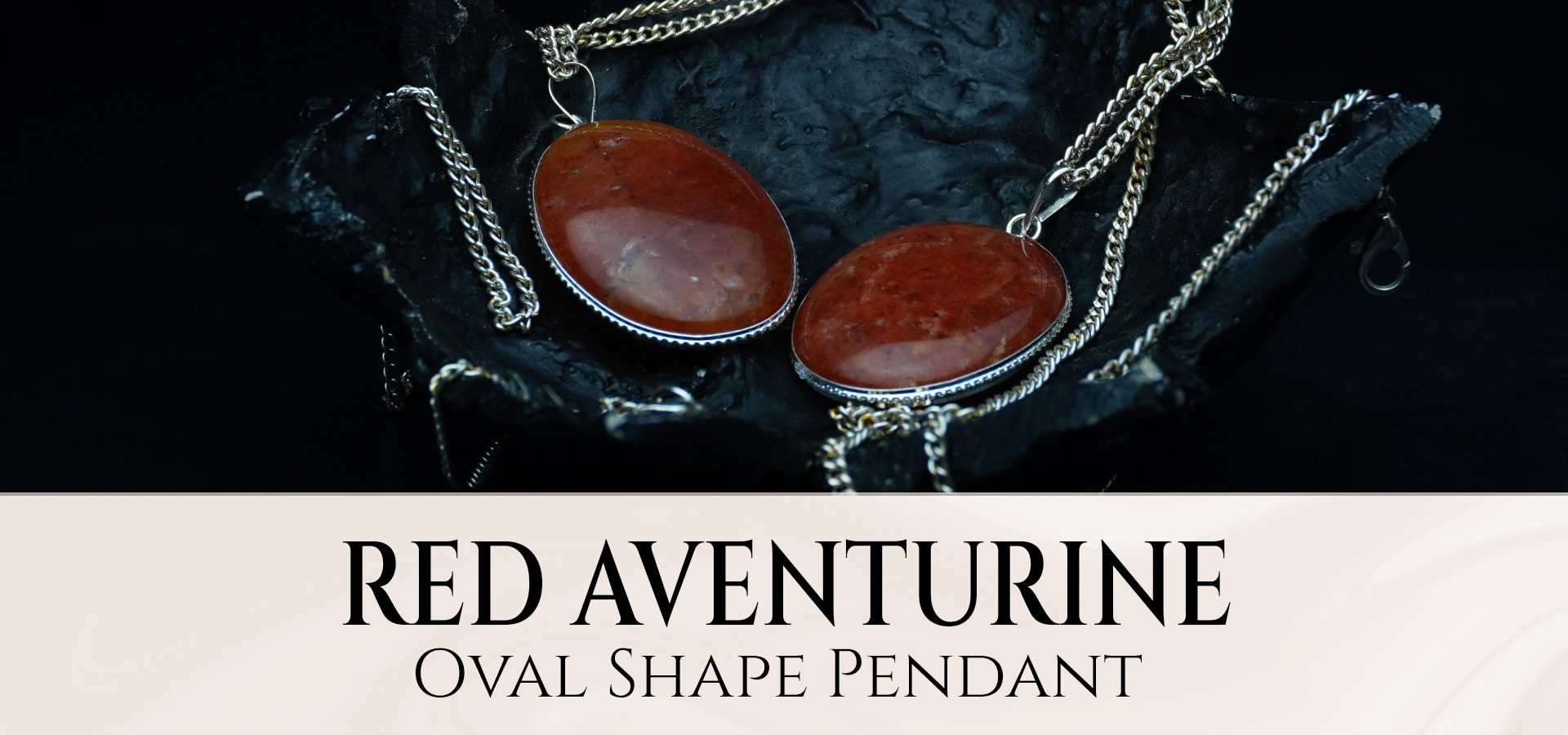 Red Aventurine Oval Shape Pendant