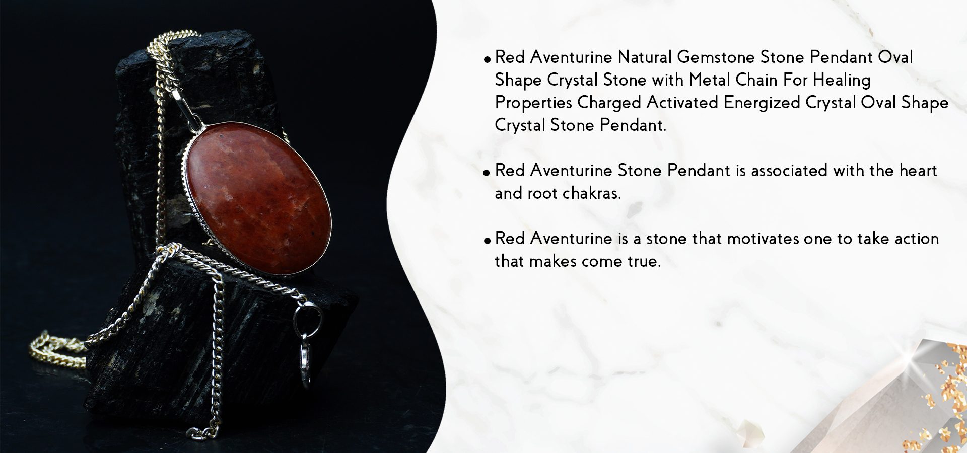 Red Aventurine Oval Shape Pendant