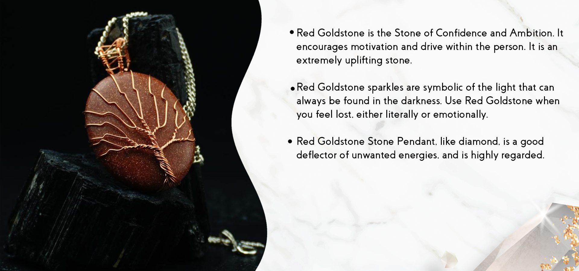 Red Goldstone Oval Shaped Tree Wrapped Pendant