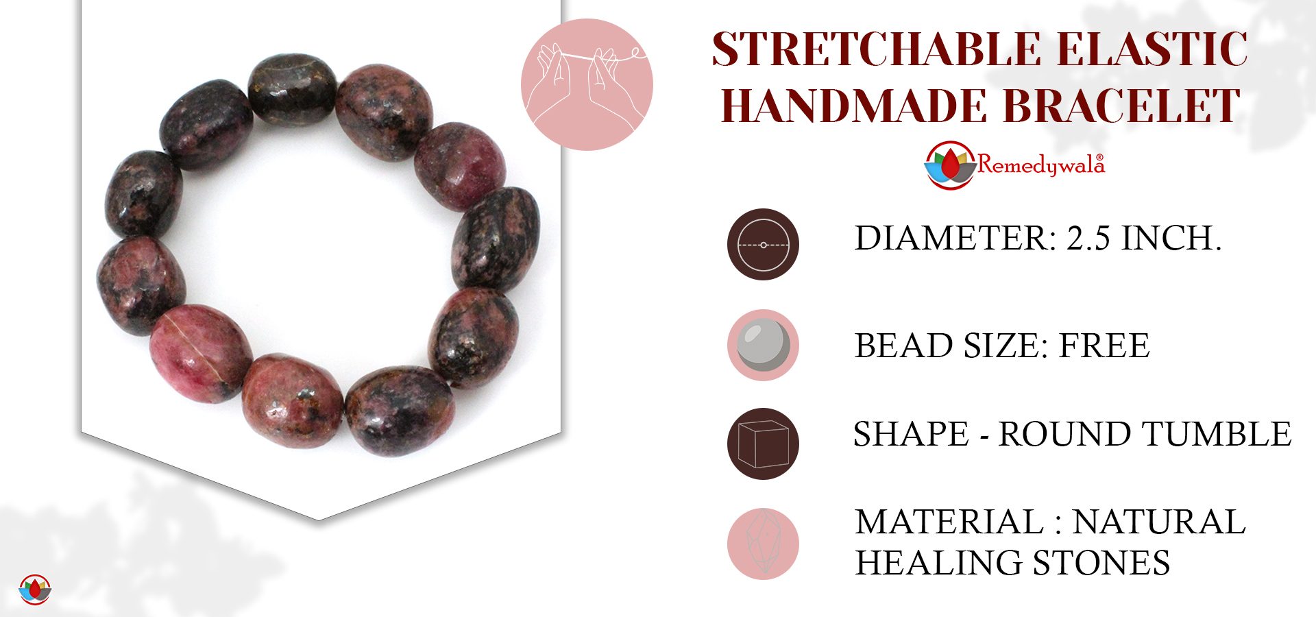 Rhodochrosite Tumbled Bracelet