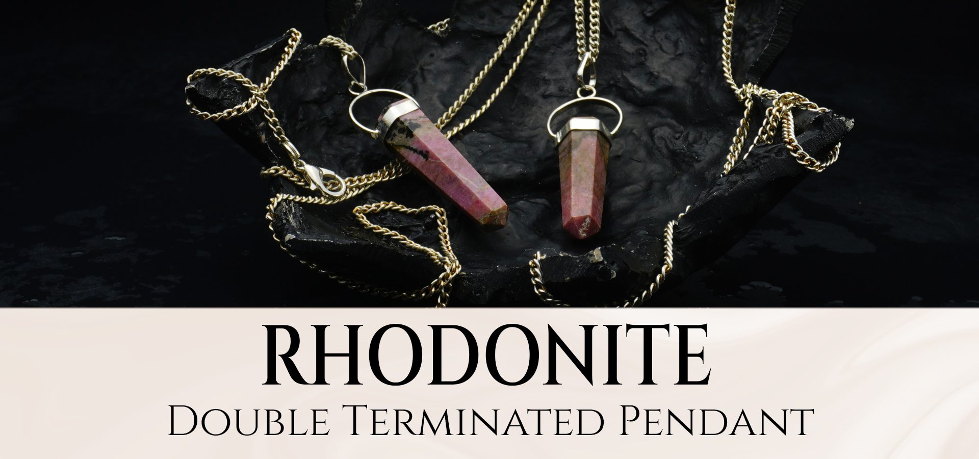 Rhodonite Double Terminated Pendant