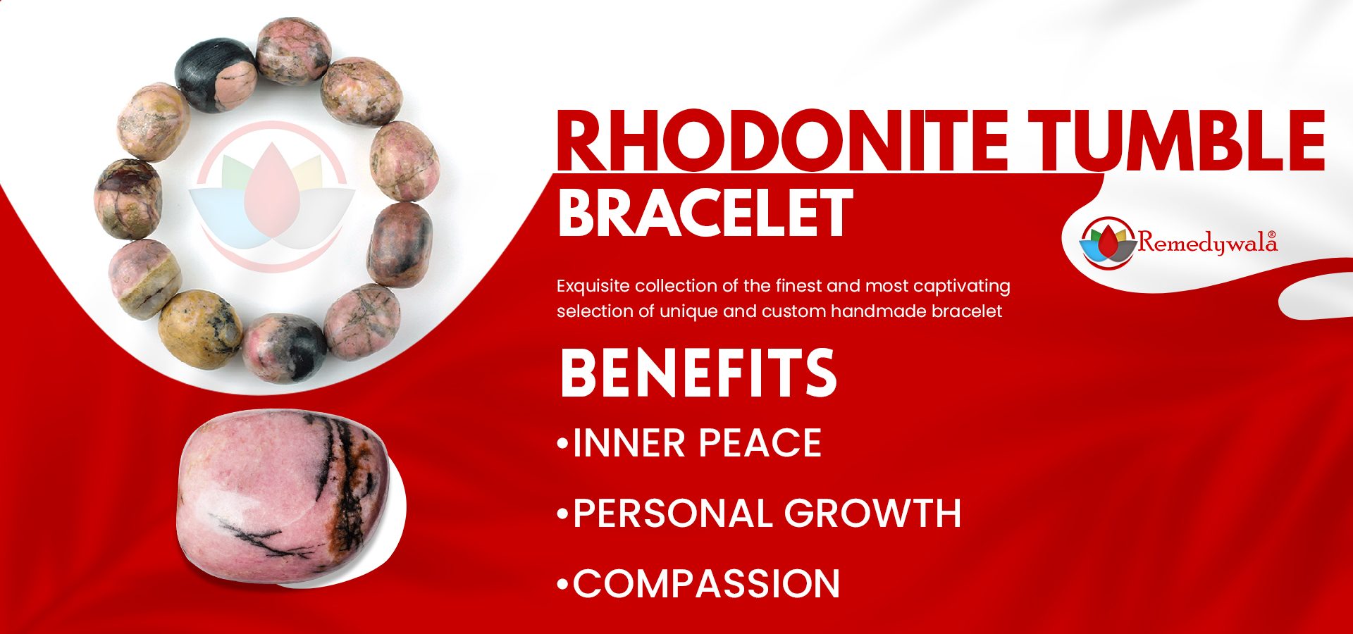 Rhodonite Tumble Bracelet