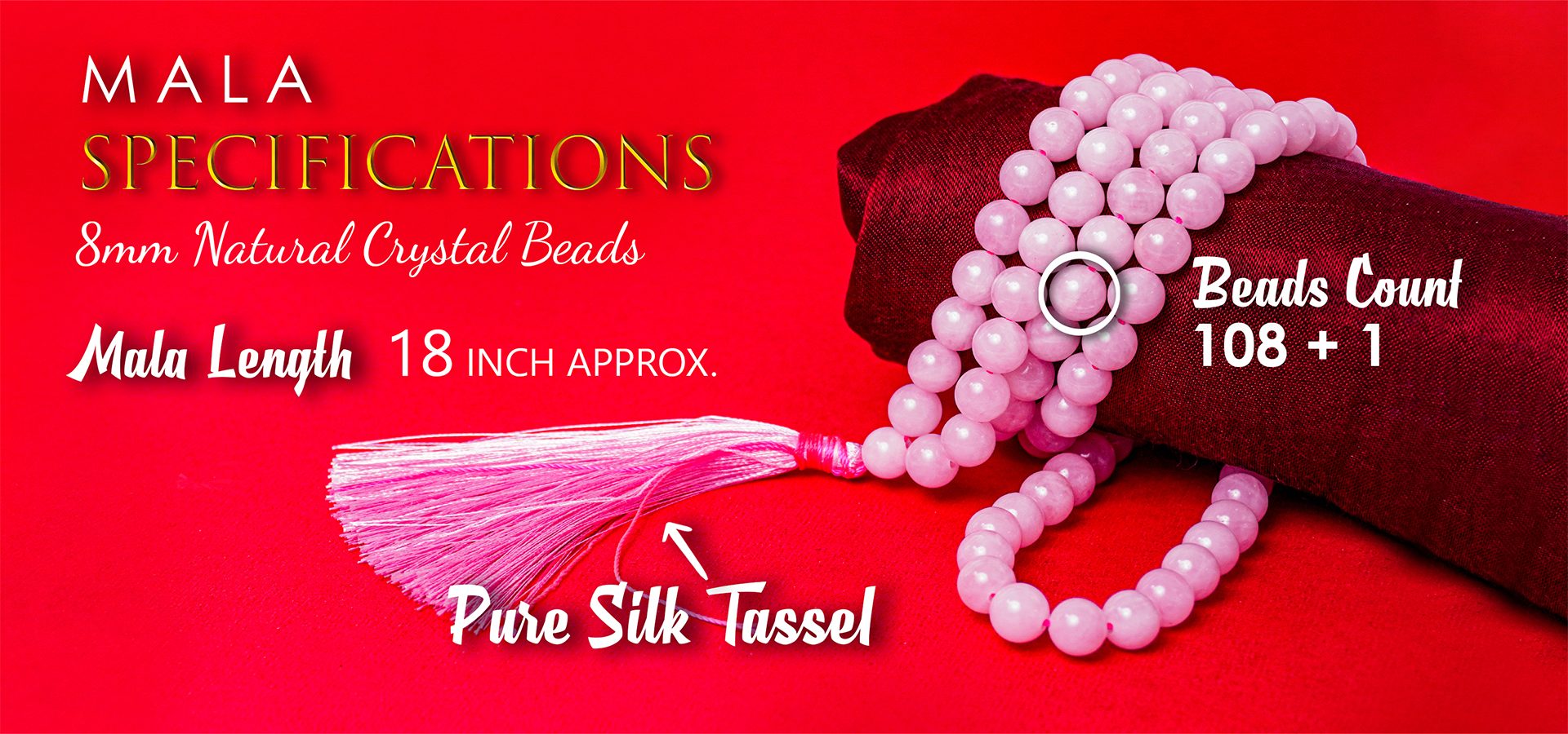 Rose Quartz 8mm Mala