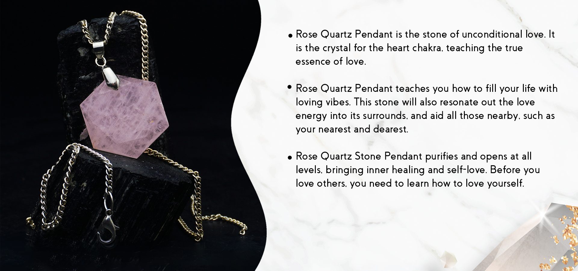 Rose Quartz David Star Shape Pendant