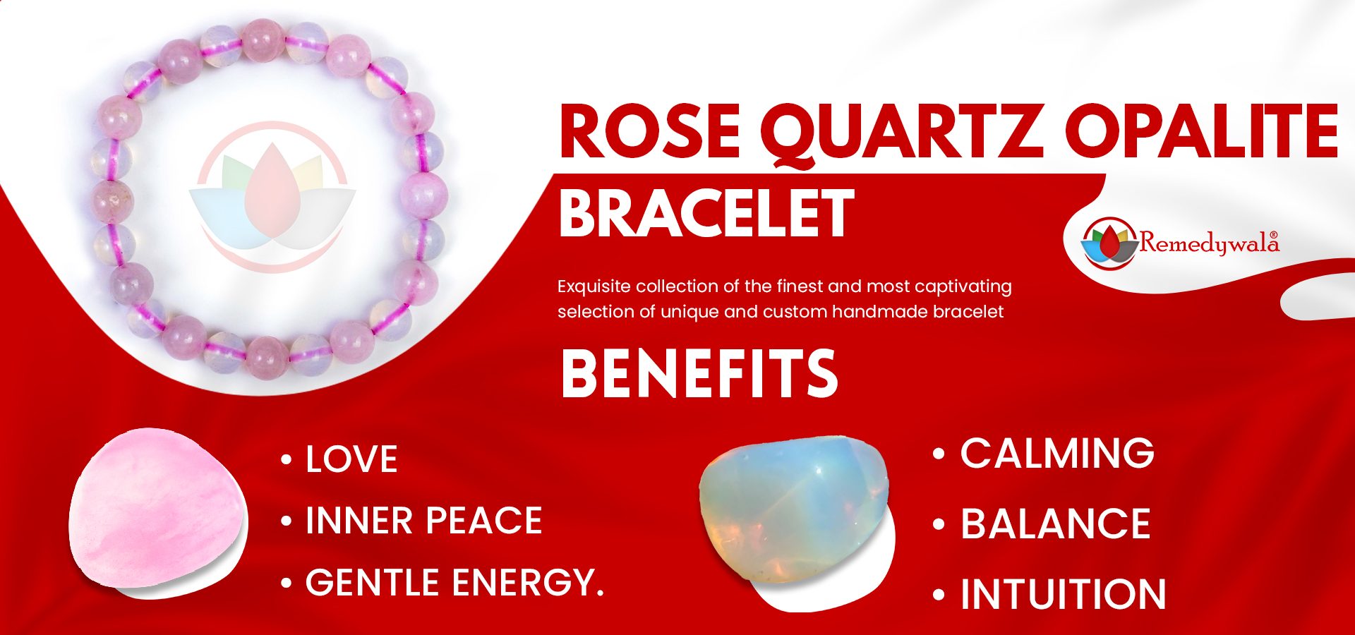 Rose Quartz Opalite Combination Bracelet 8mm