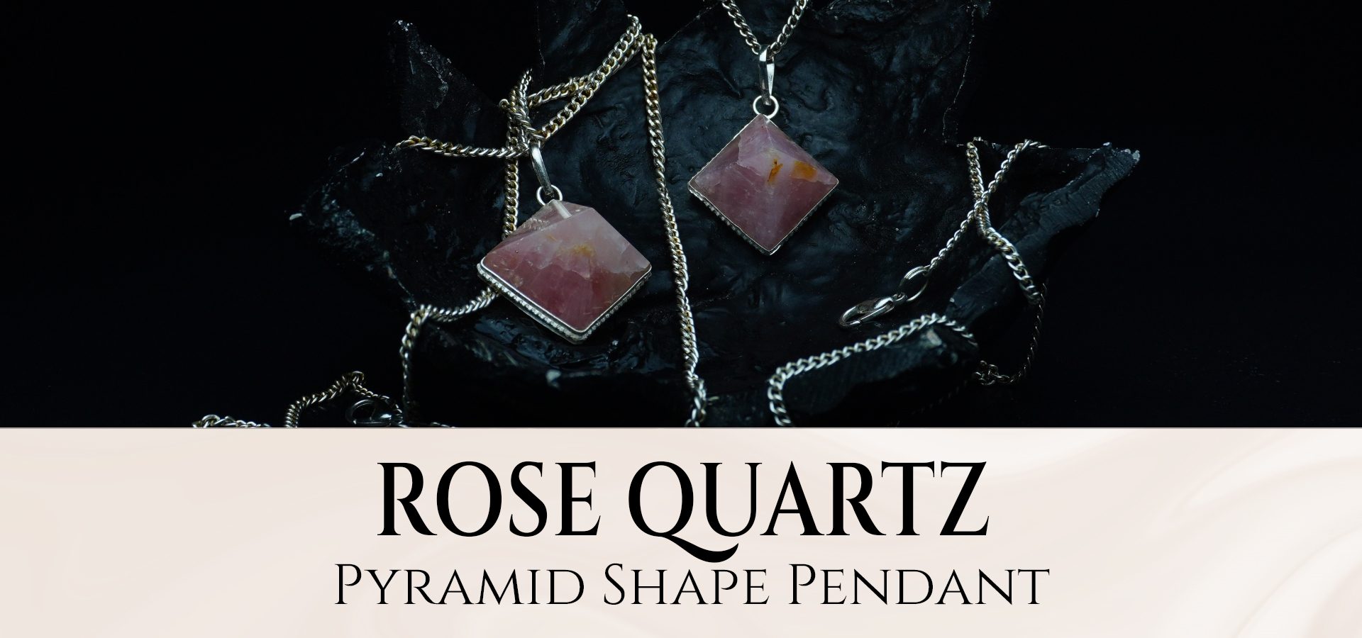 Rose Quartz Pyramid Shape Pendant