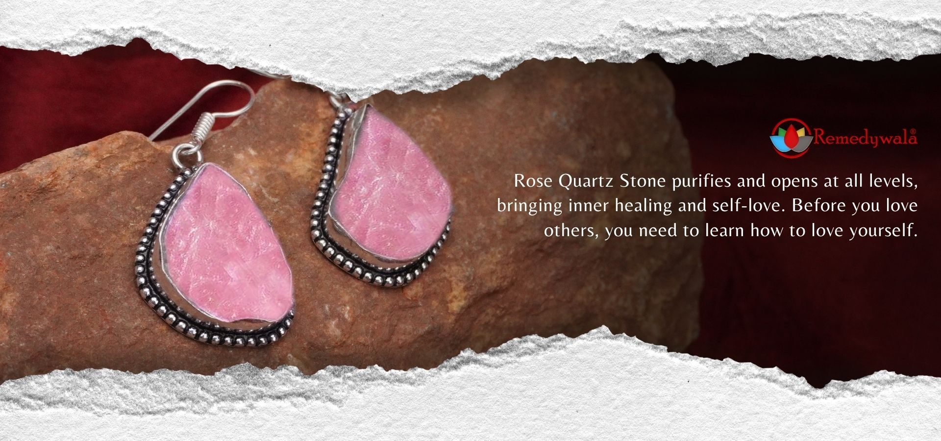 Rose Quartz Raw Stone Earrings