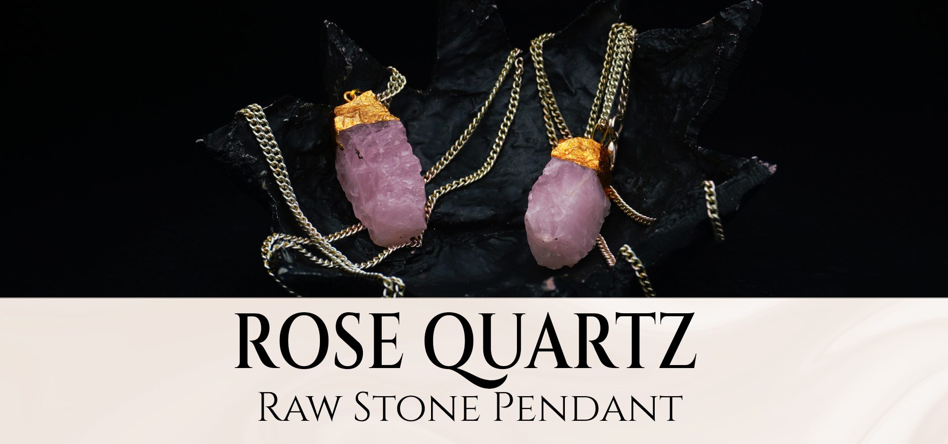 Rose Quartz Raw Stone Pendant (Small)