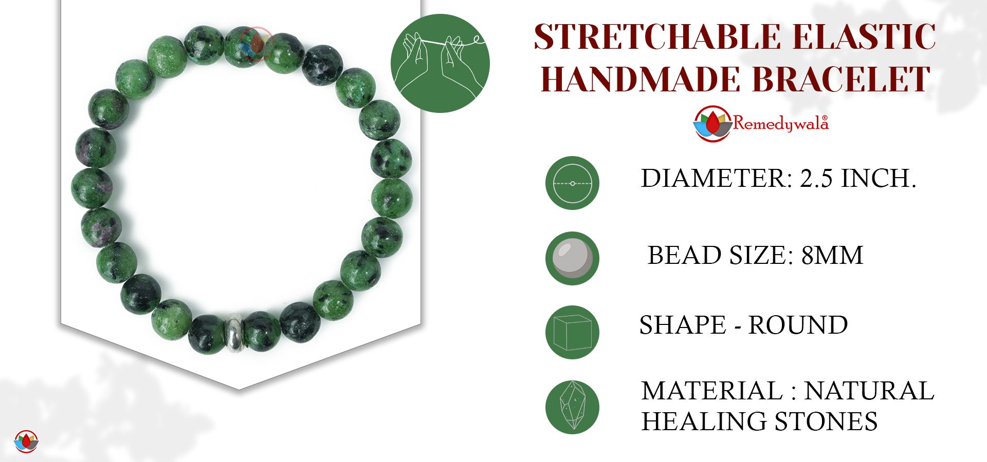 Ruby Zoisite Bracelet 8mm