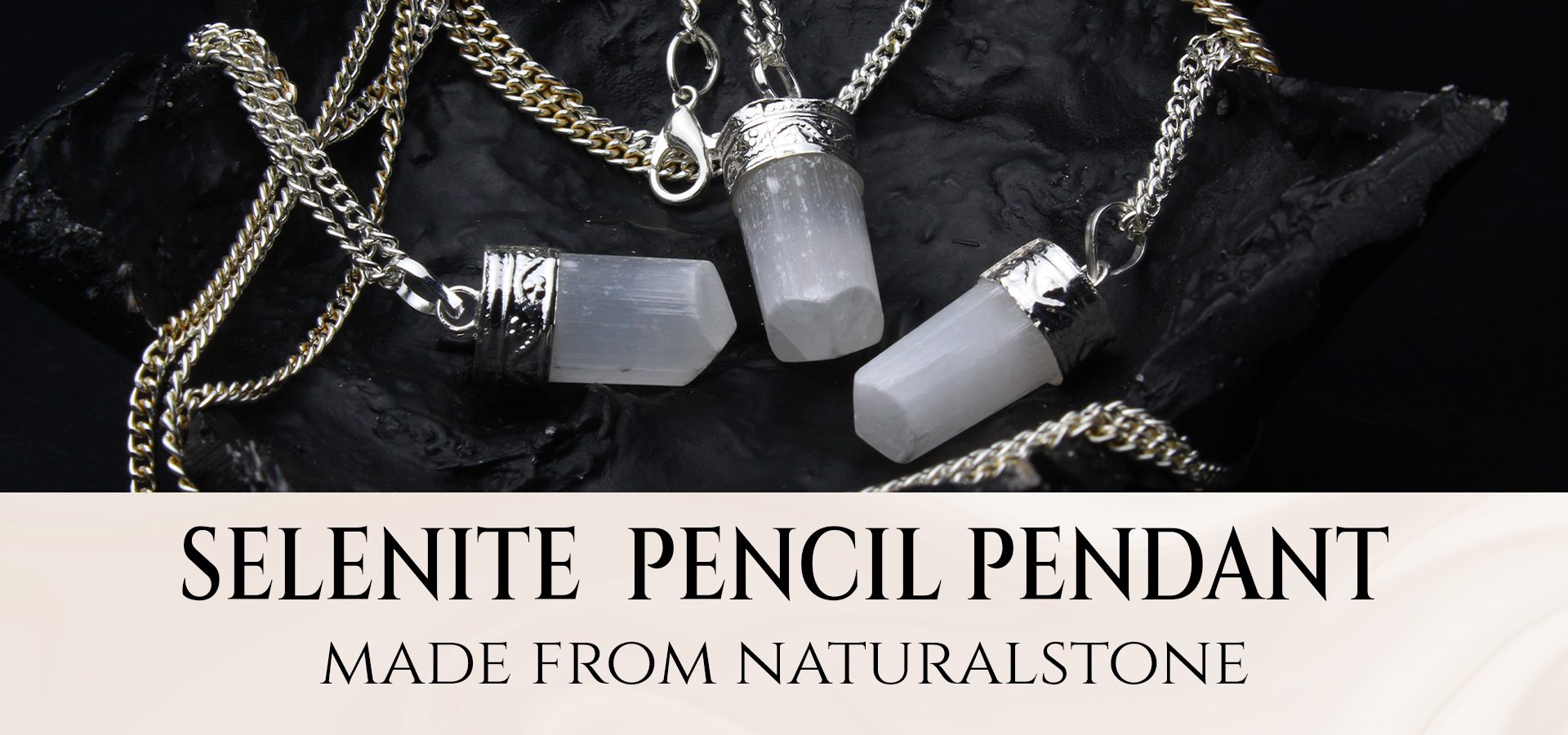 Selenite Pencil Pendant