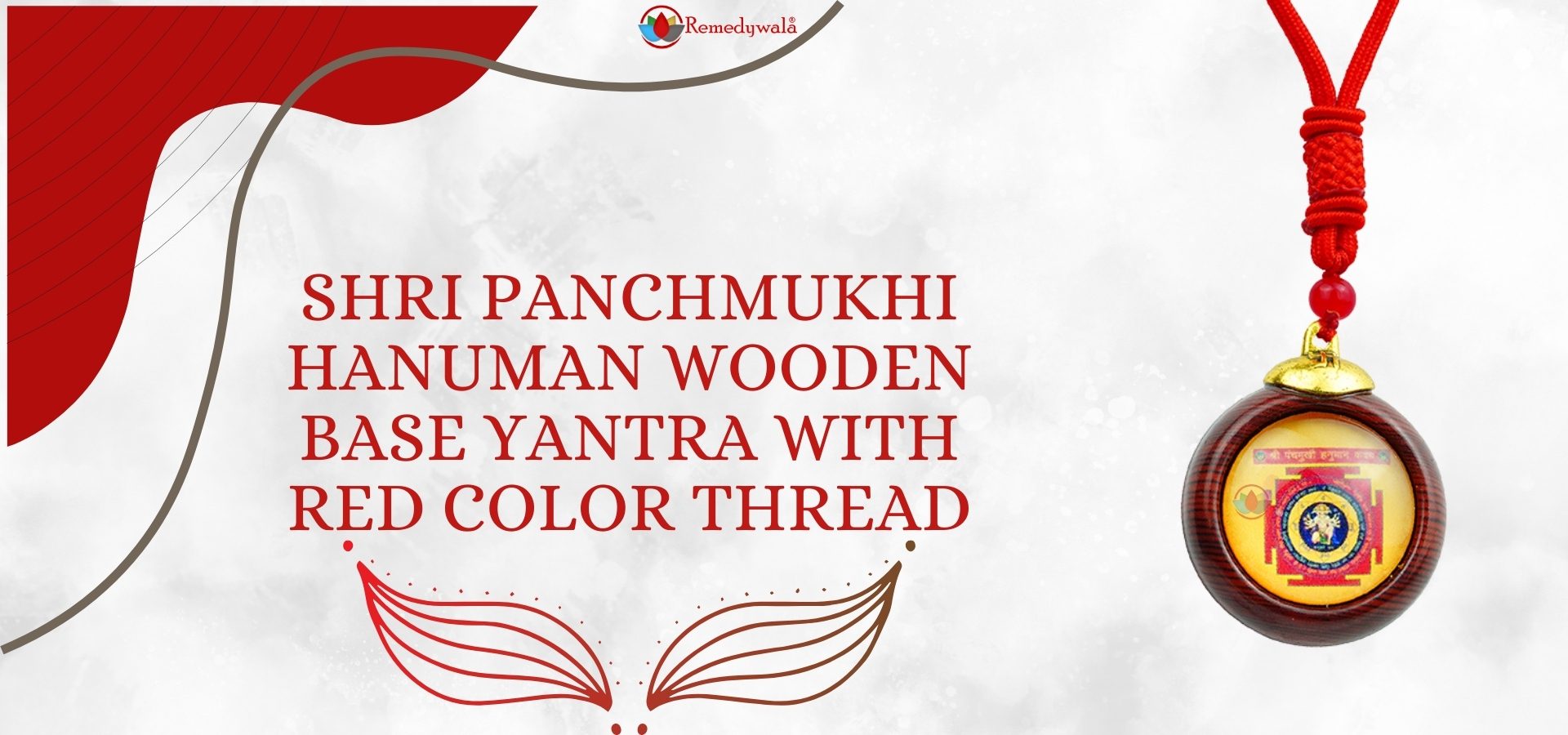 Shri Panchmukhi Hanuman Wooden Base Yantra With Red Color Thread (1)