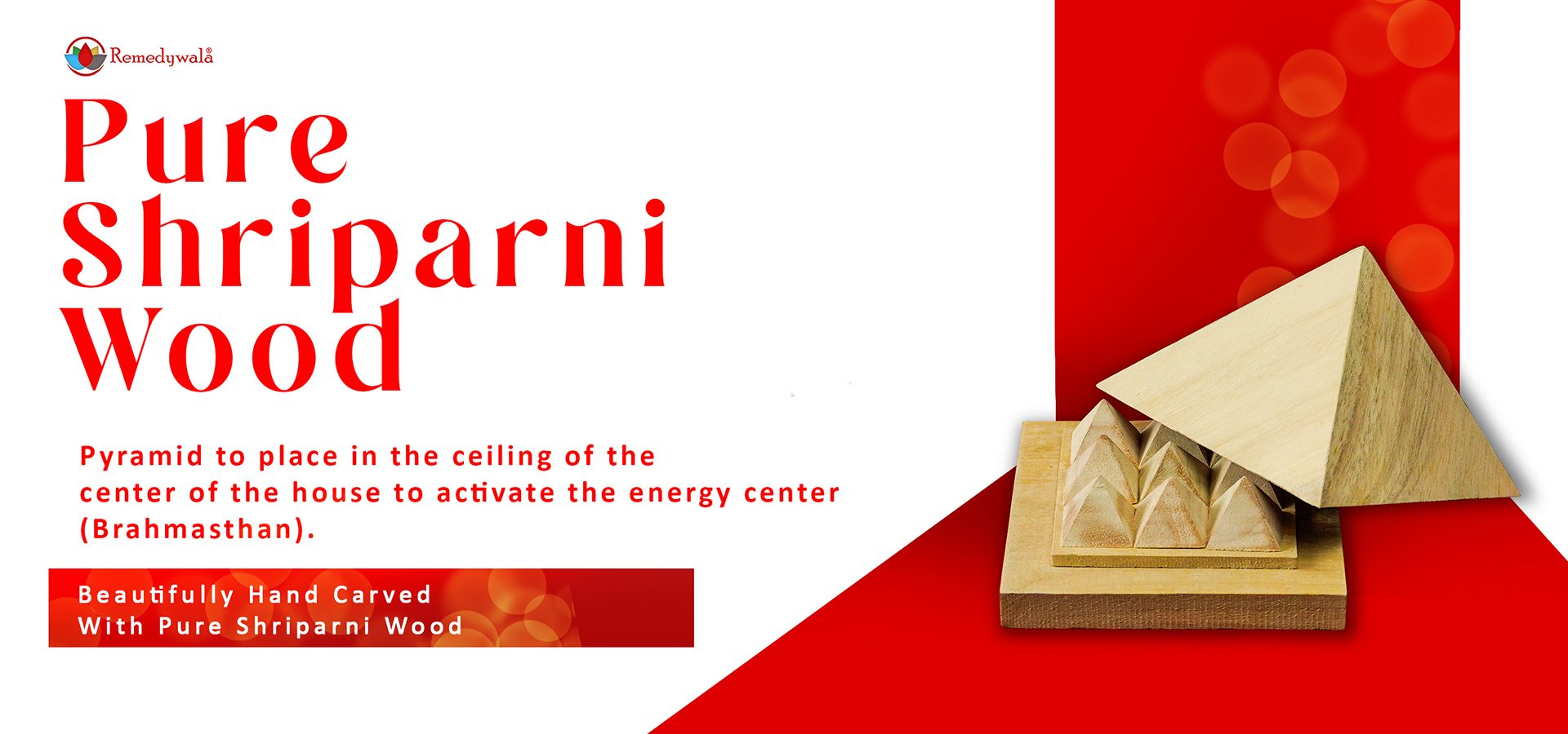 Shriparni Wooden Pyramid with Base Vastu Pyramid Plate